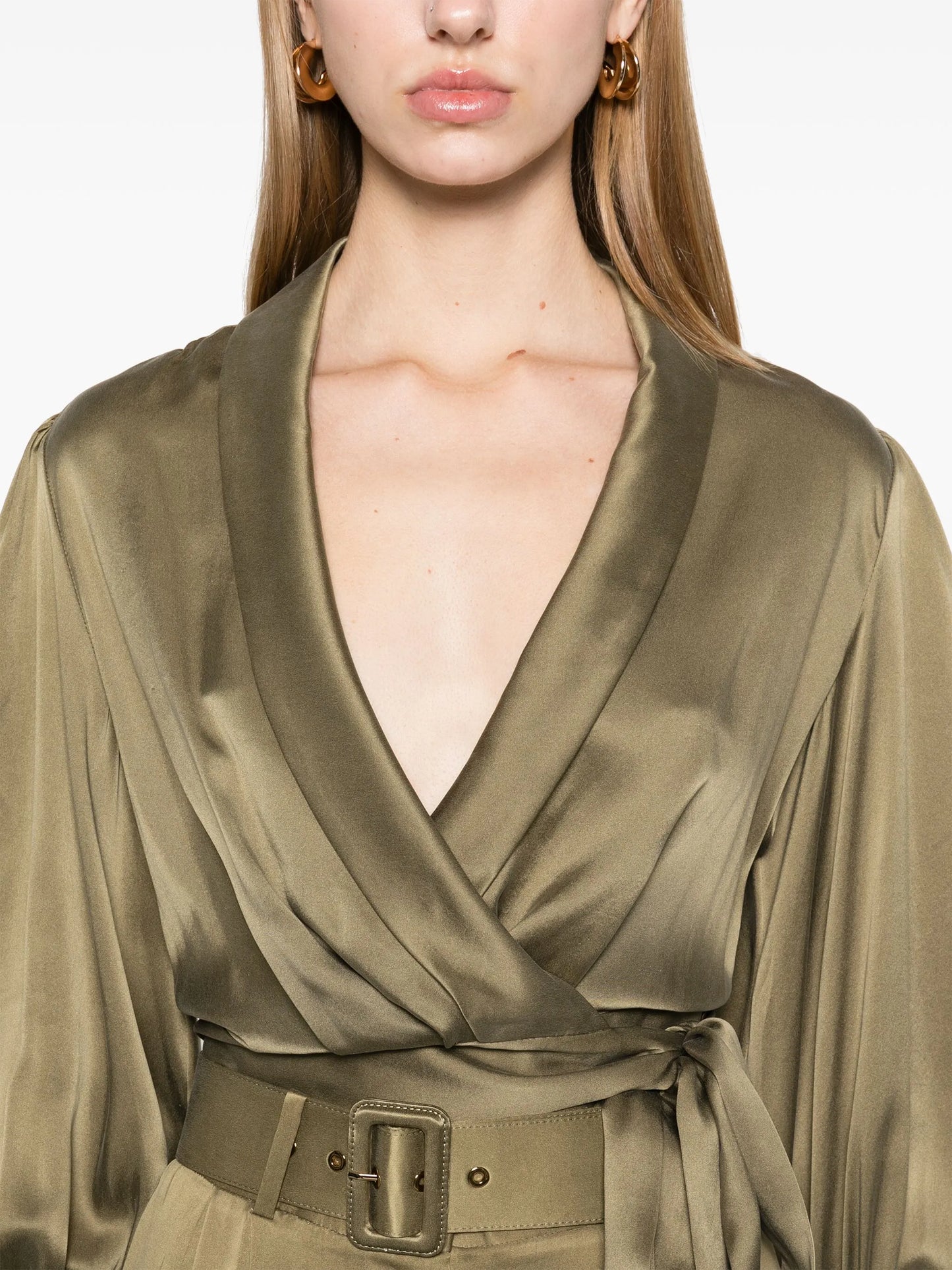 silk wrap blouse