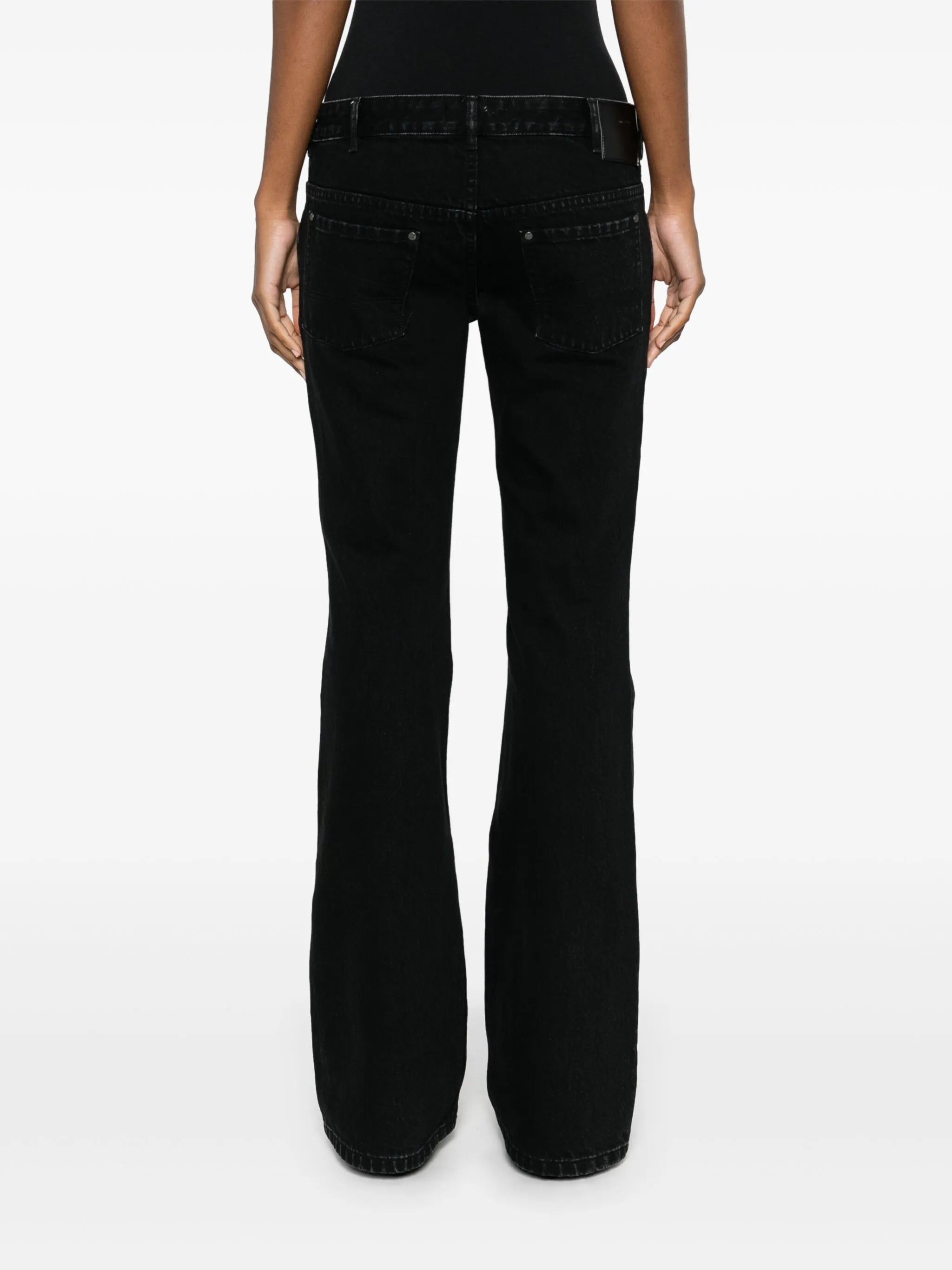 mid-rise flared jeans