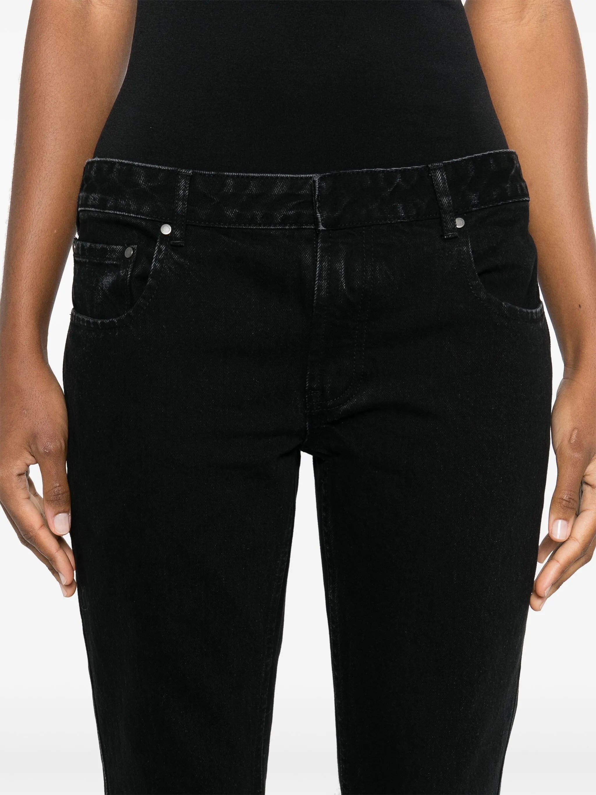 mid-rise flared jeans