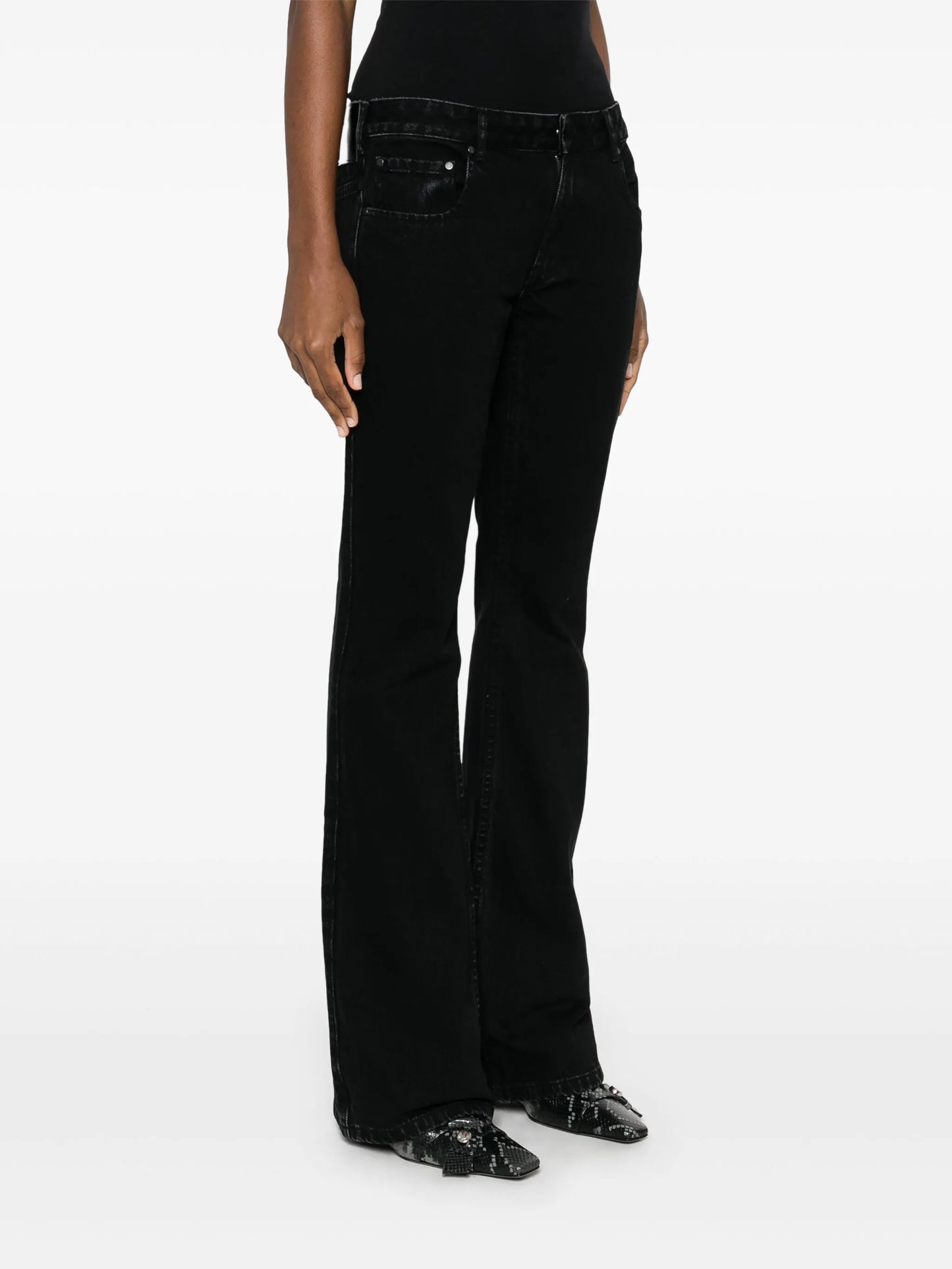 mid-rise flared jeans