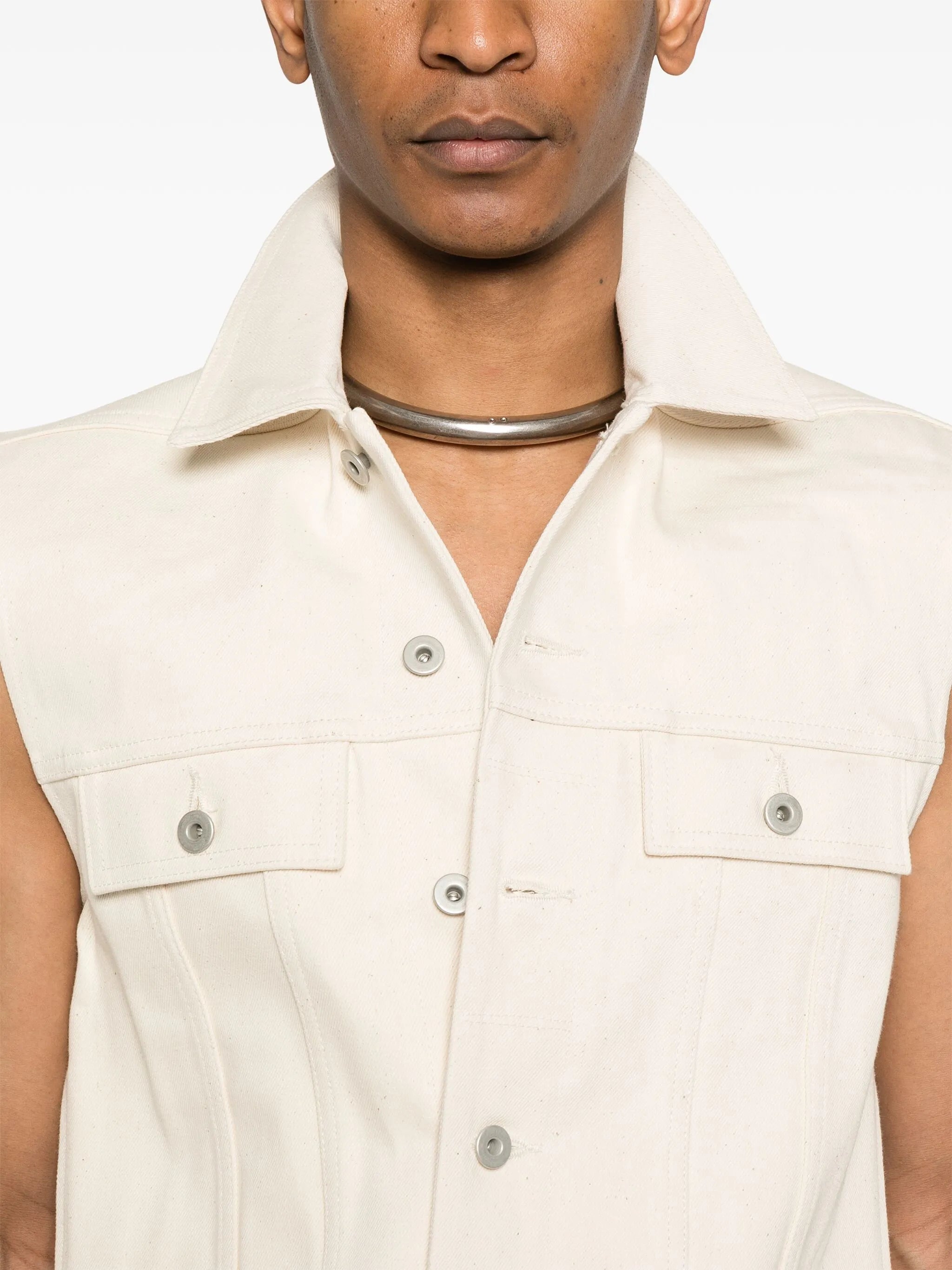 sleeveless trucker jacket