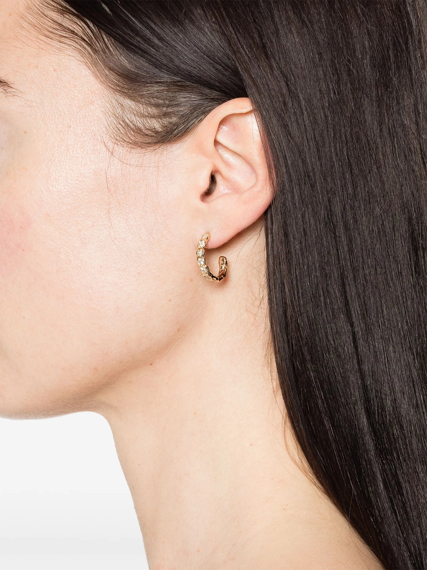 14K yellow gold Alfa diamond earrings
