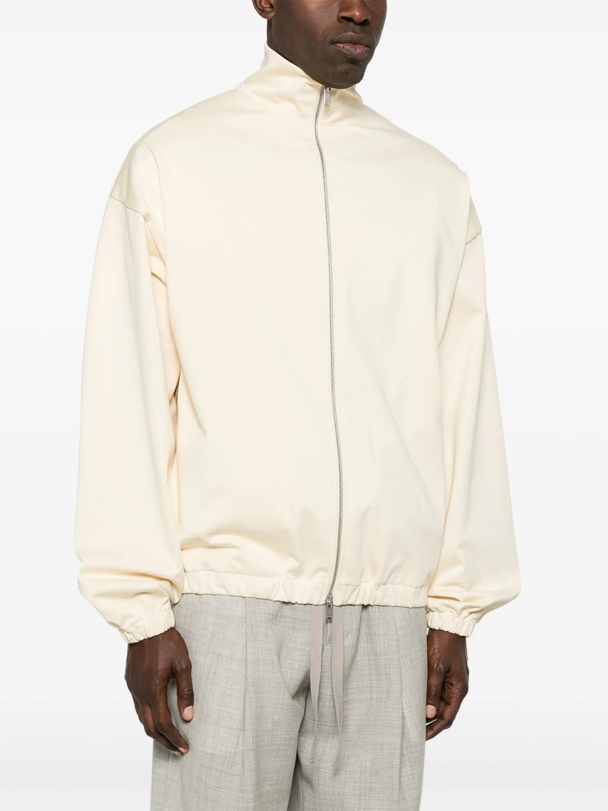 high-neck sweatshirt