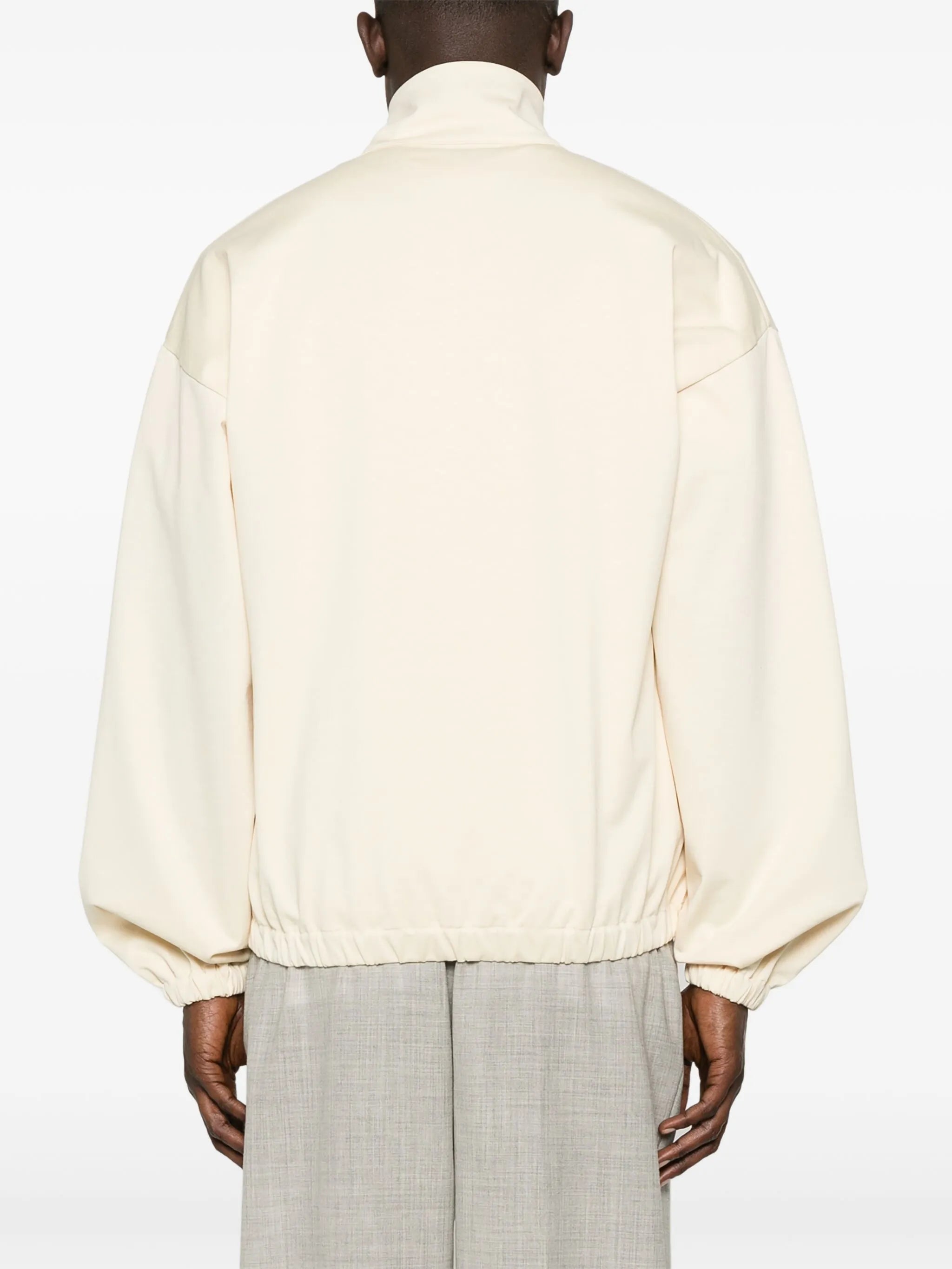 high-neck sweatshirt