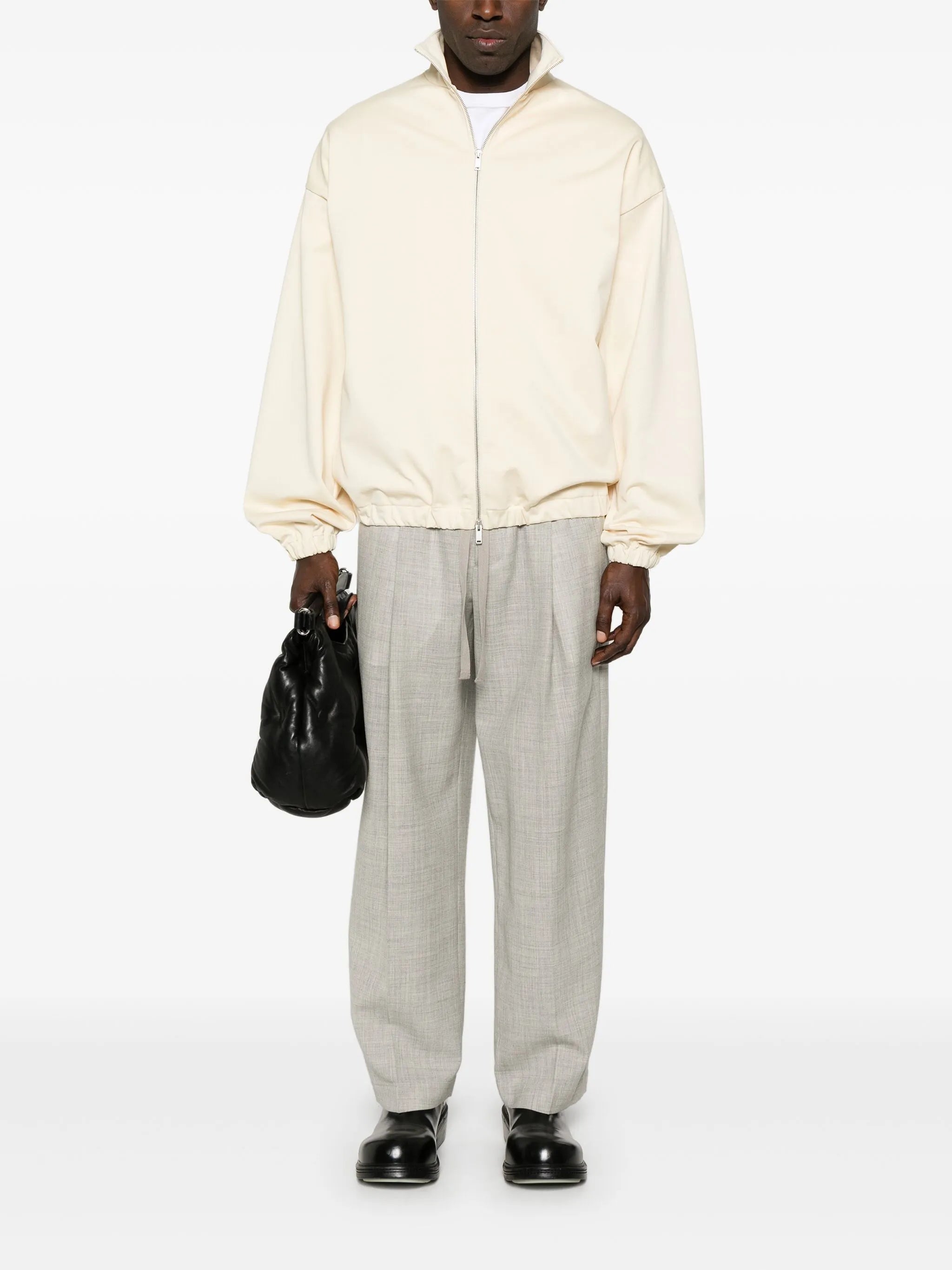high-neck sweatshirt