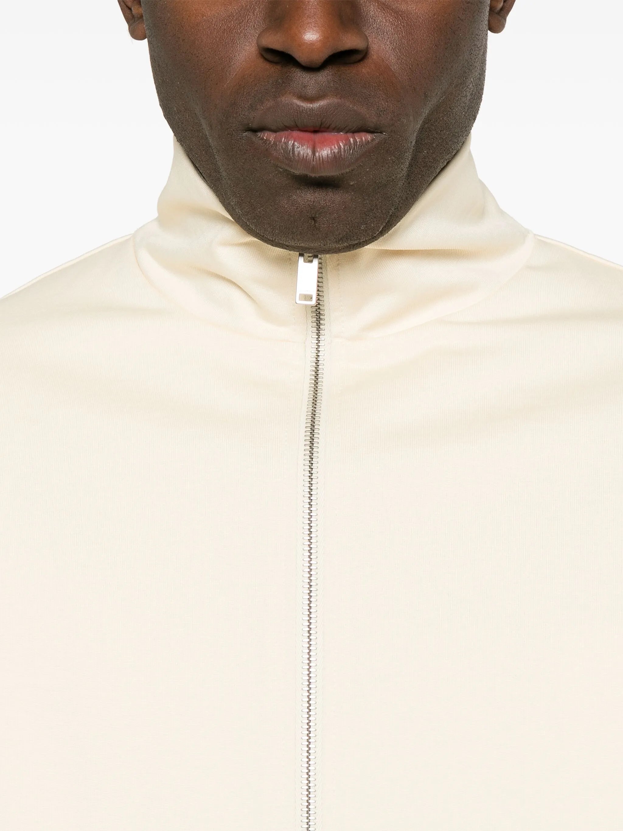 high-neck sweatshirt