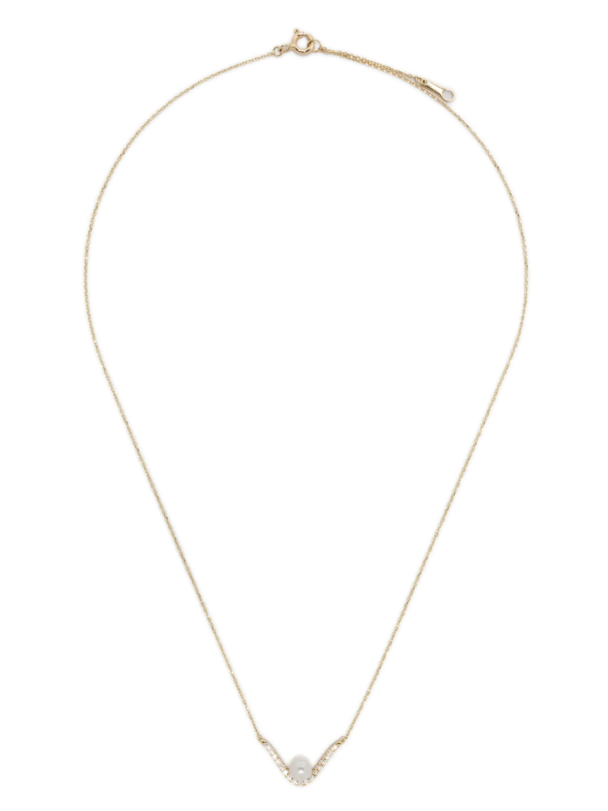 14K gold SBN313 pearl diamond necklace