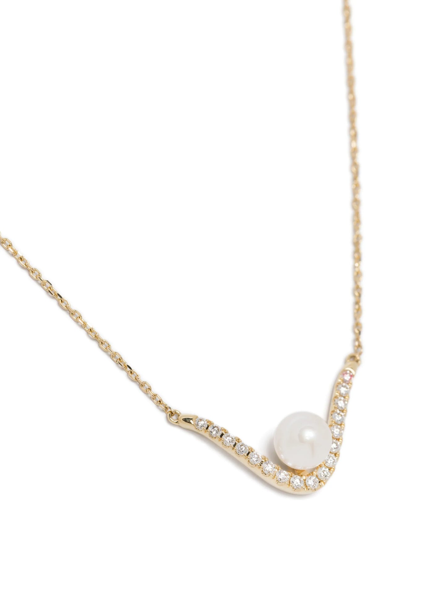 14K gold SBN313 pearl diamond necklace