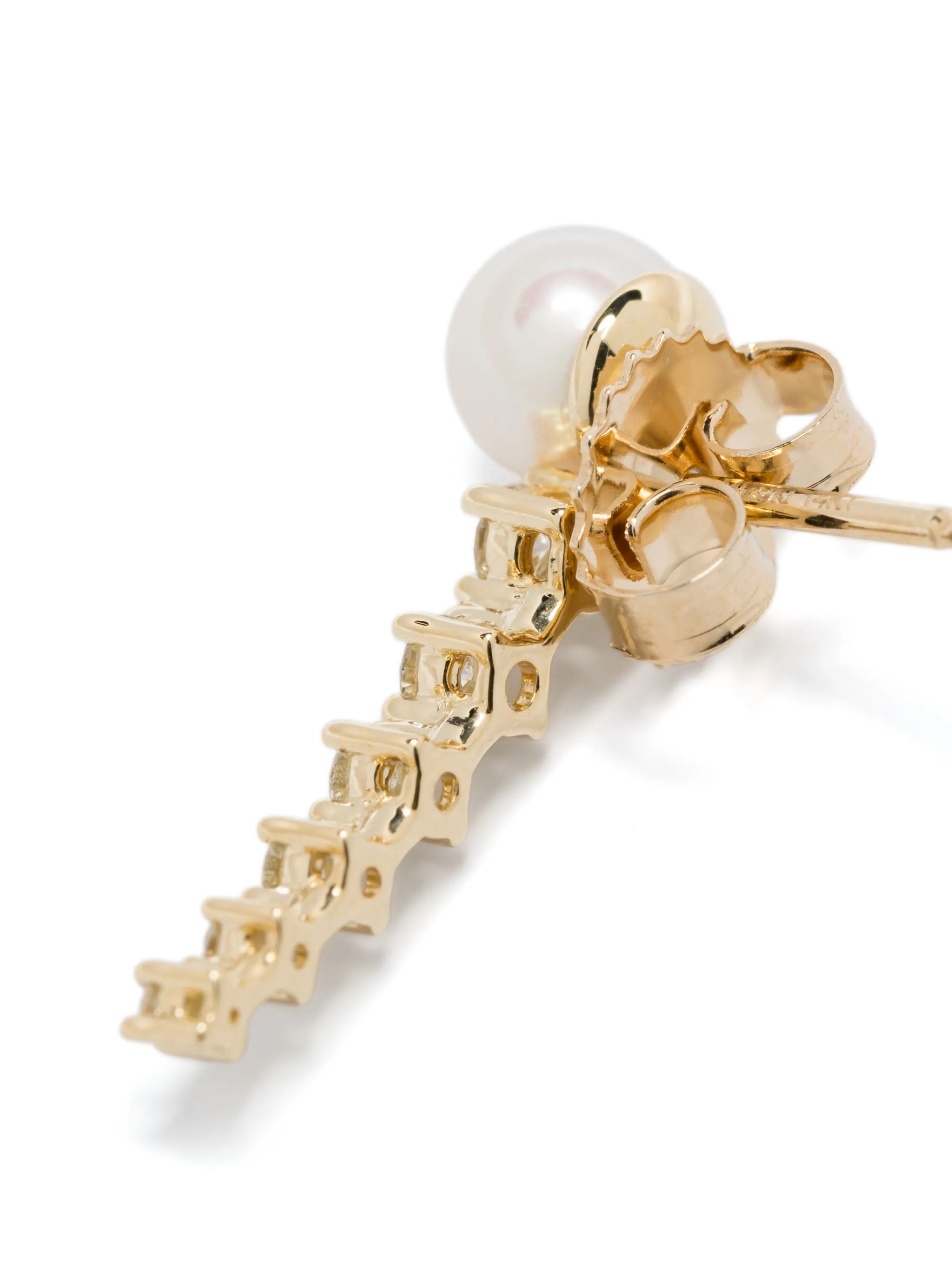 14K yellow gold pearl drop earrings