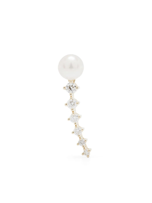 14K yellow gold pearl drop earrings