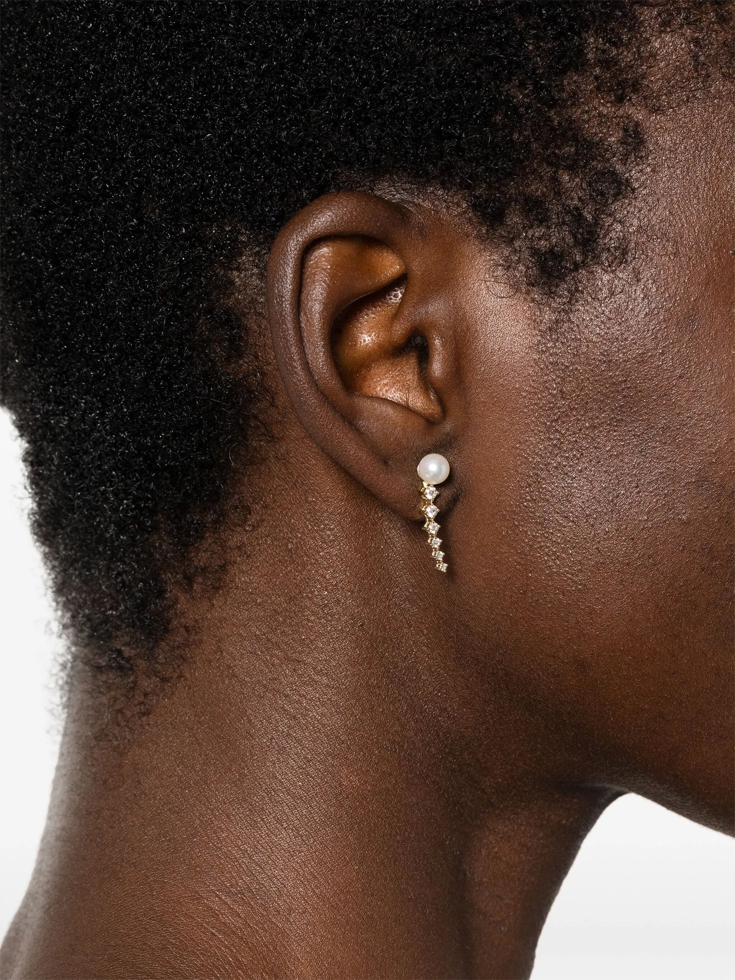 14K yellow gold pearl drop earrings