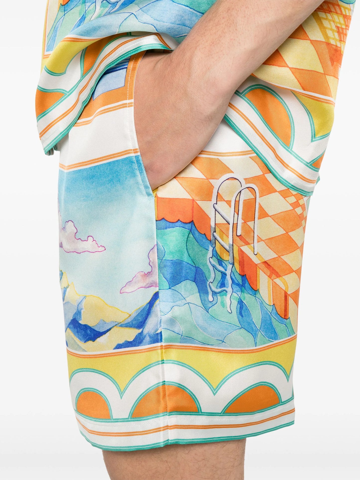 Surreal Pool silk shorts