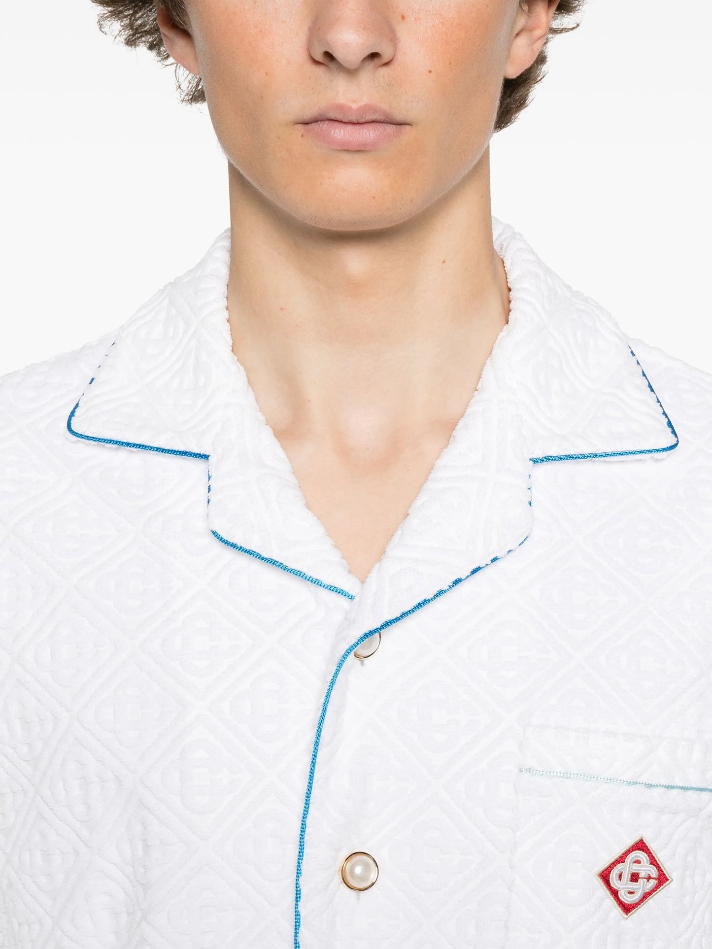 monogram towelling shirt