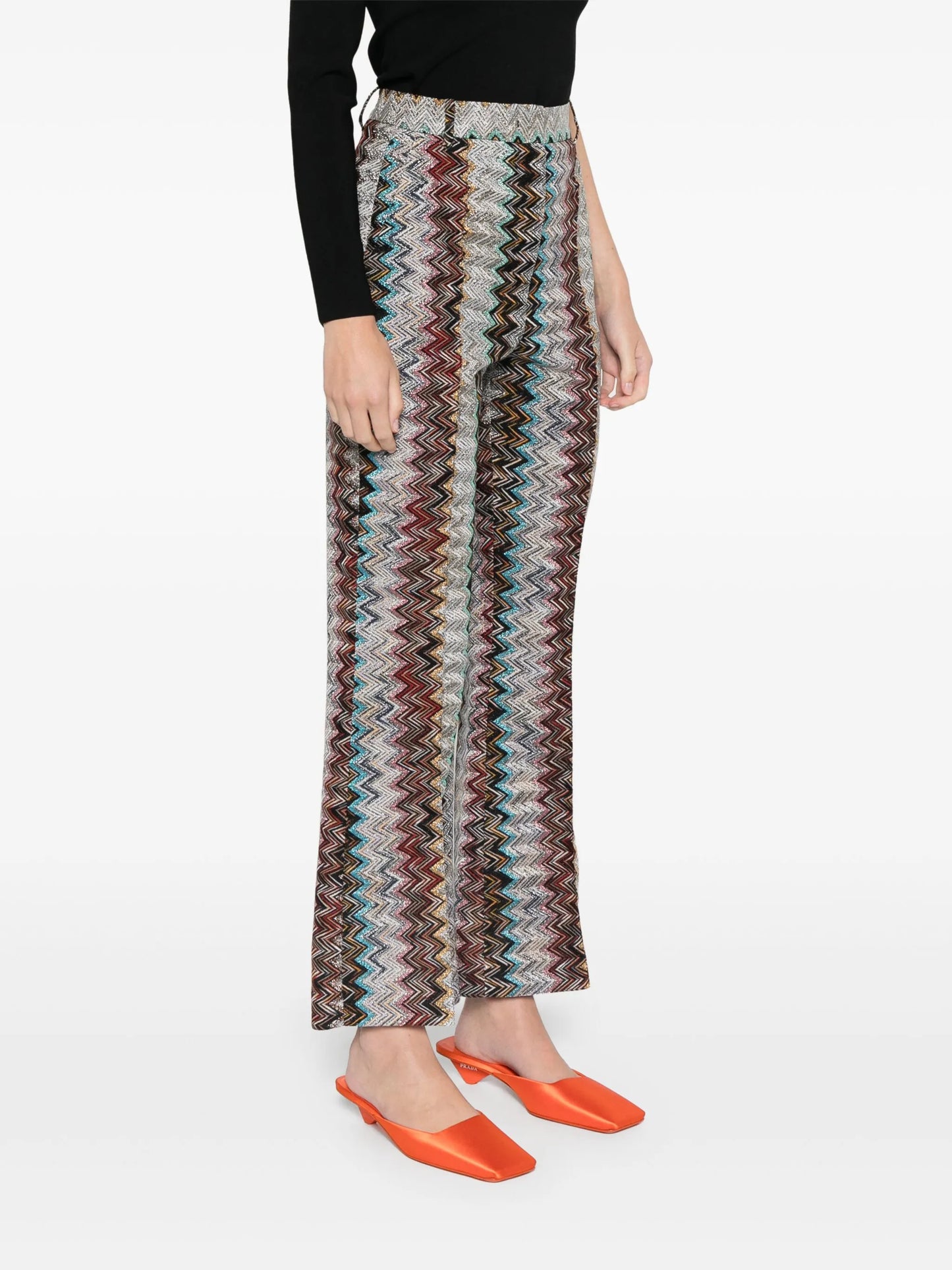 zigzag-design trousers