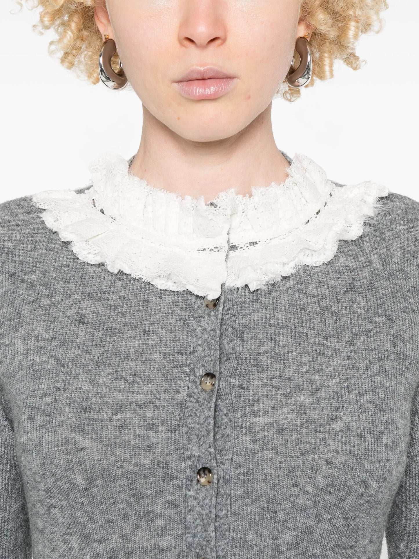 lace-trim cardigan