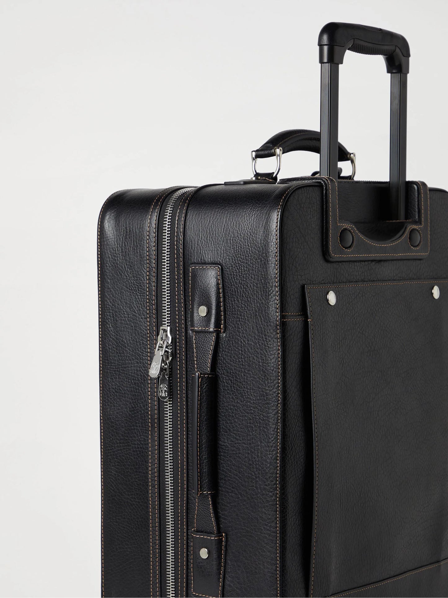 grained leather suitcase
