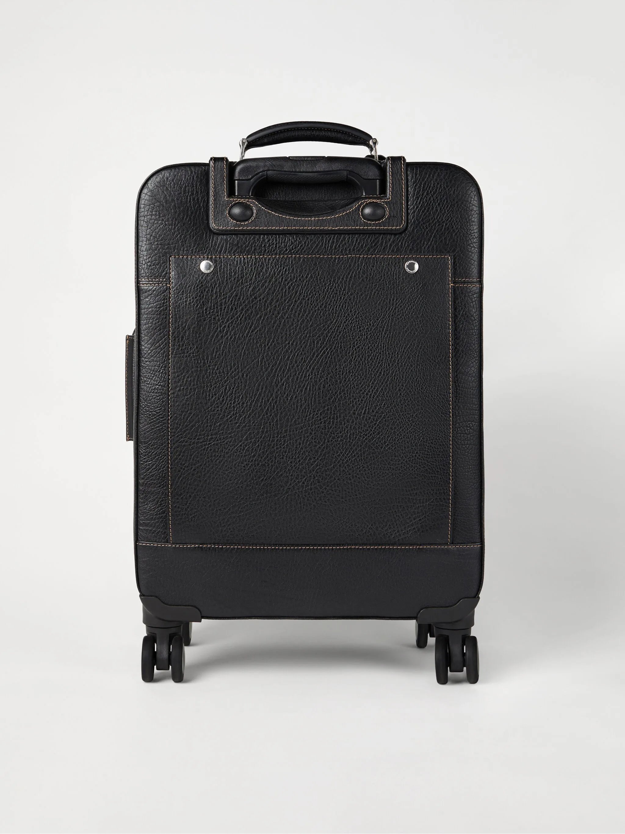 grained leather suitcase