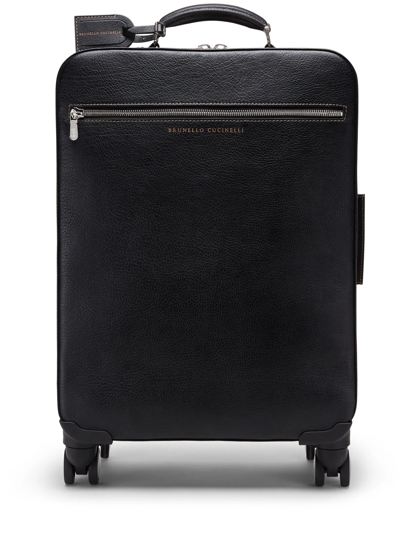 grained leather suitcase