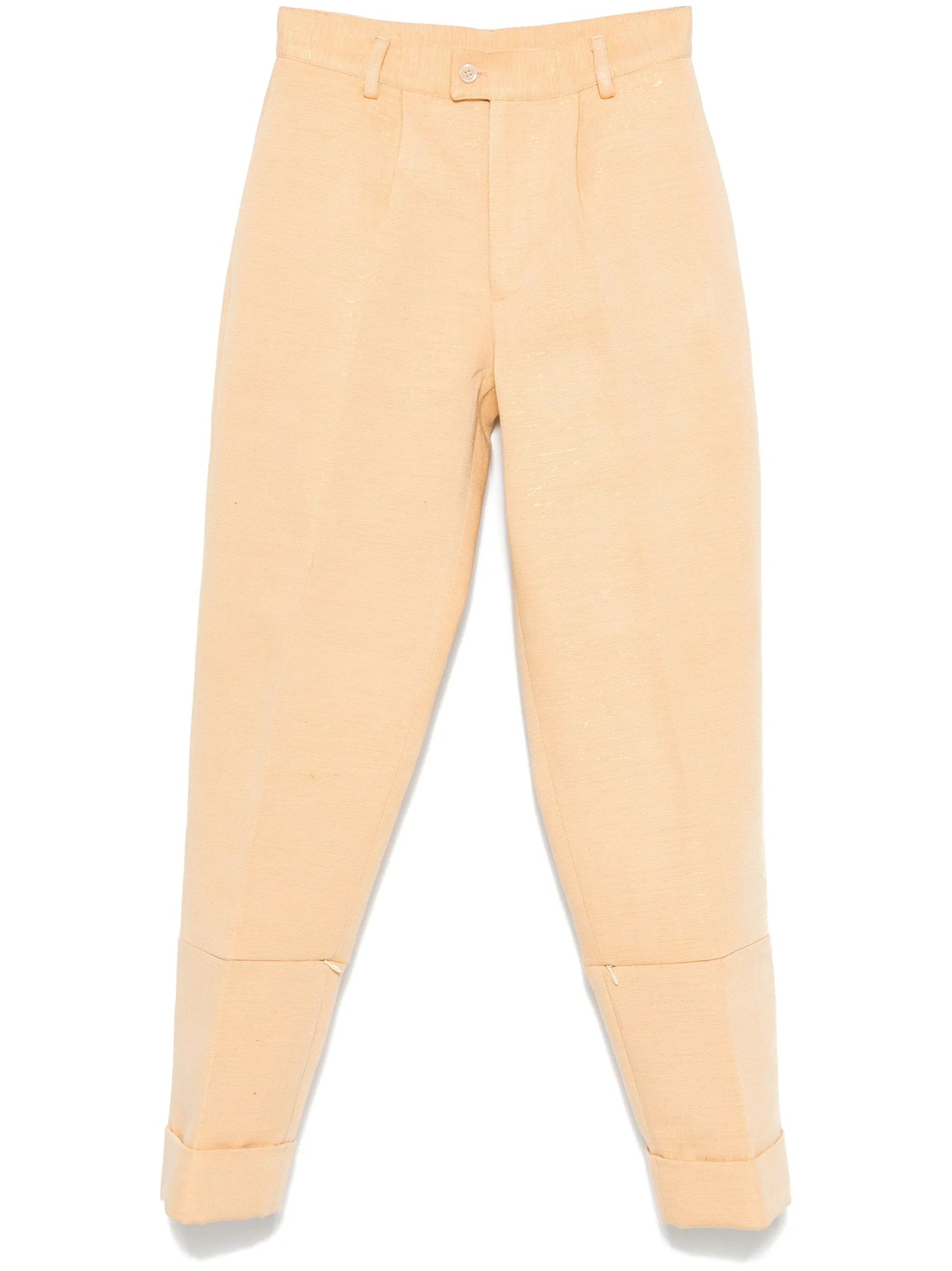 metallic-threading trousers