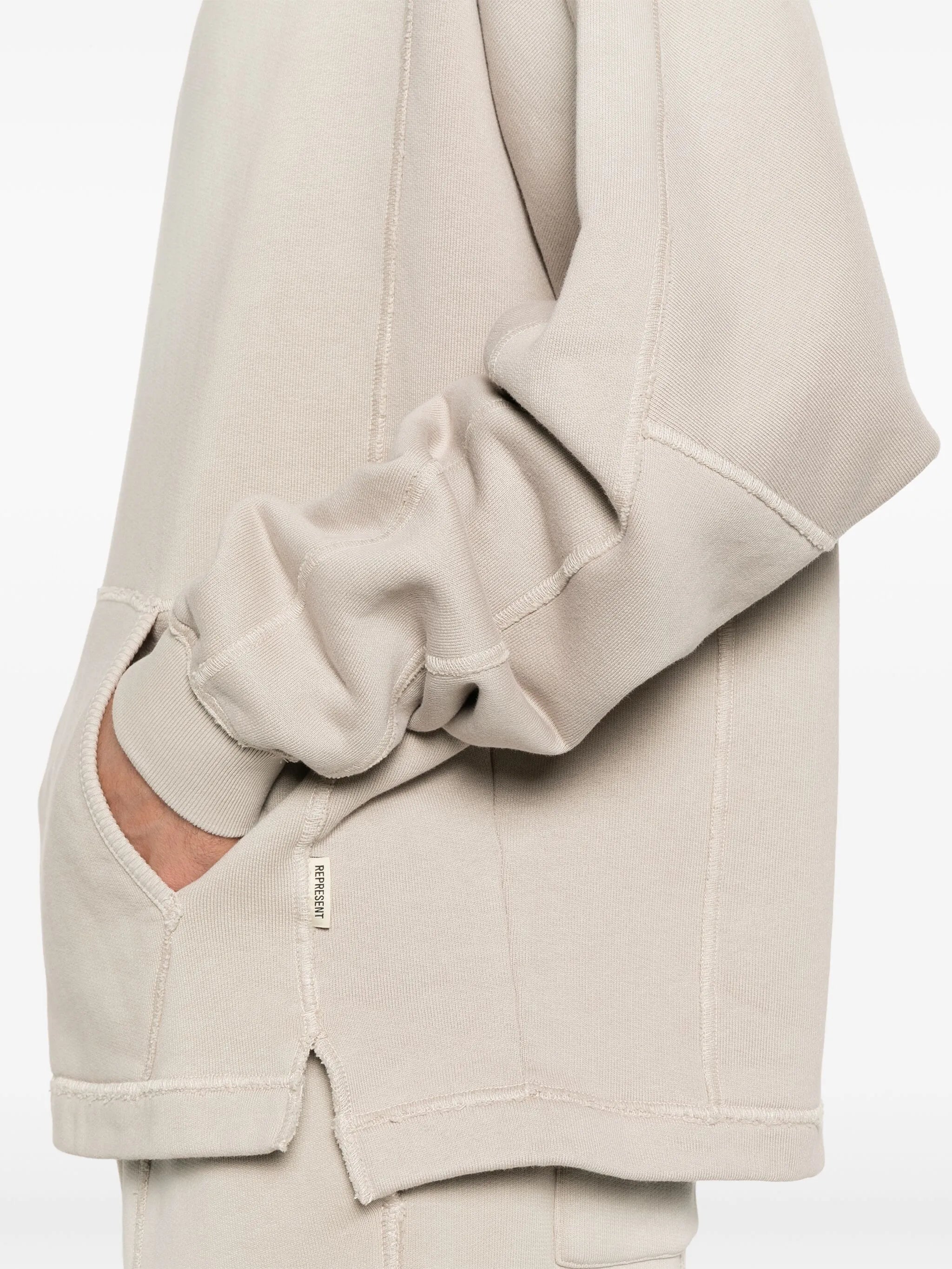 seam-detail hoodie