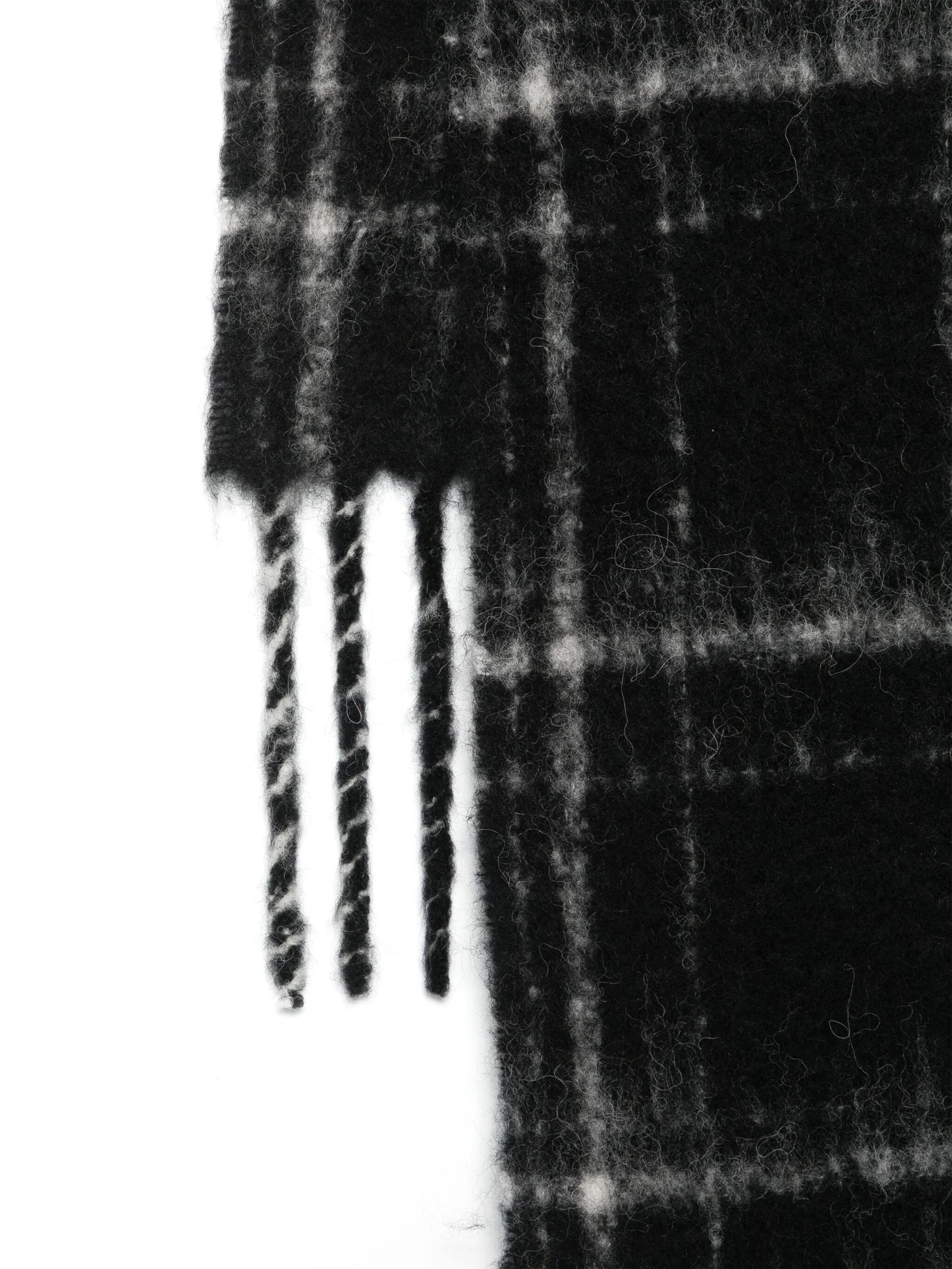 checked fringed scarf