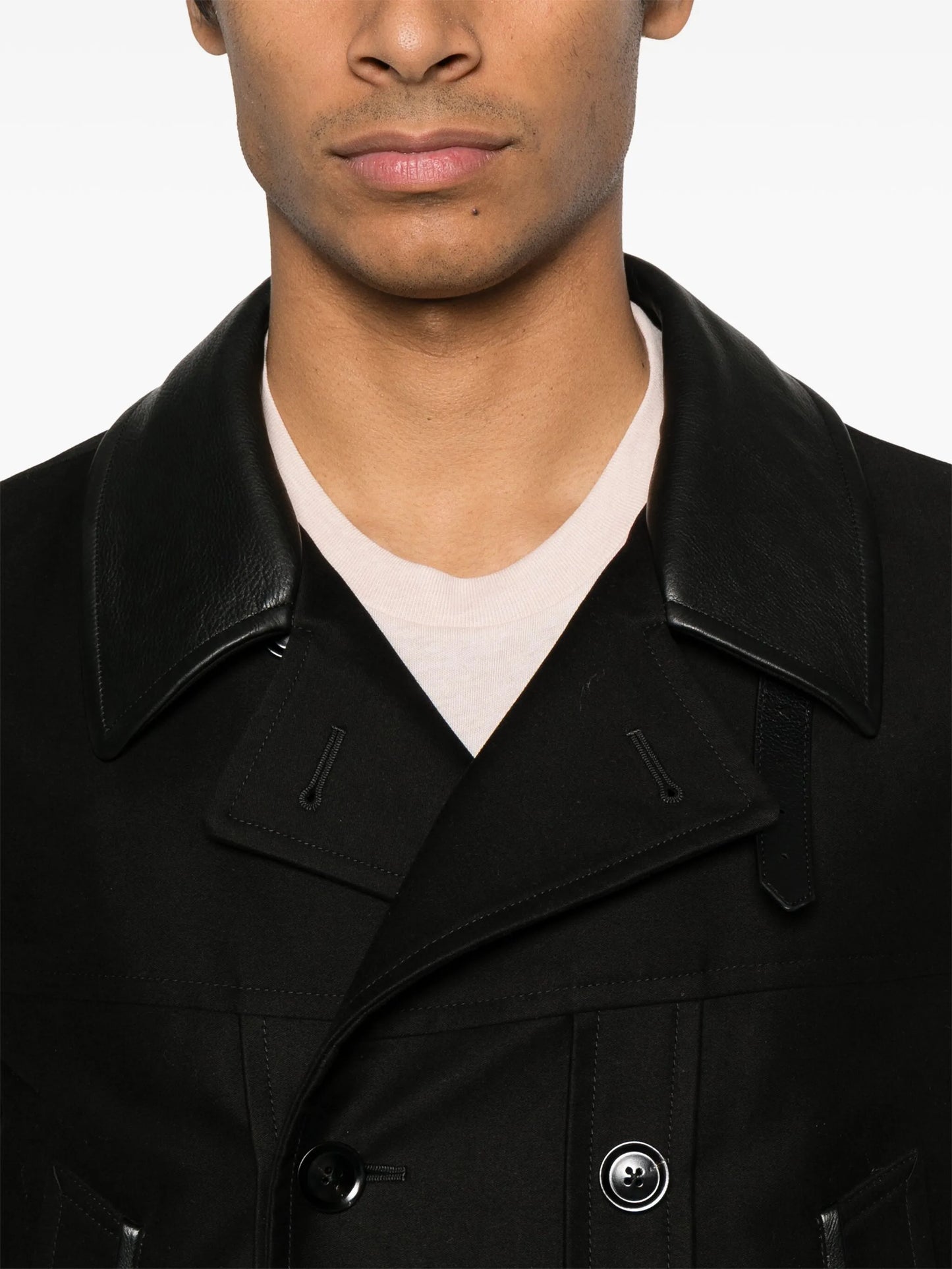 contrasting-collar peacoat