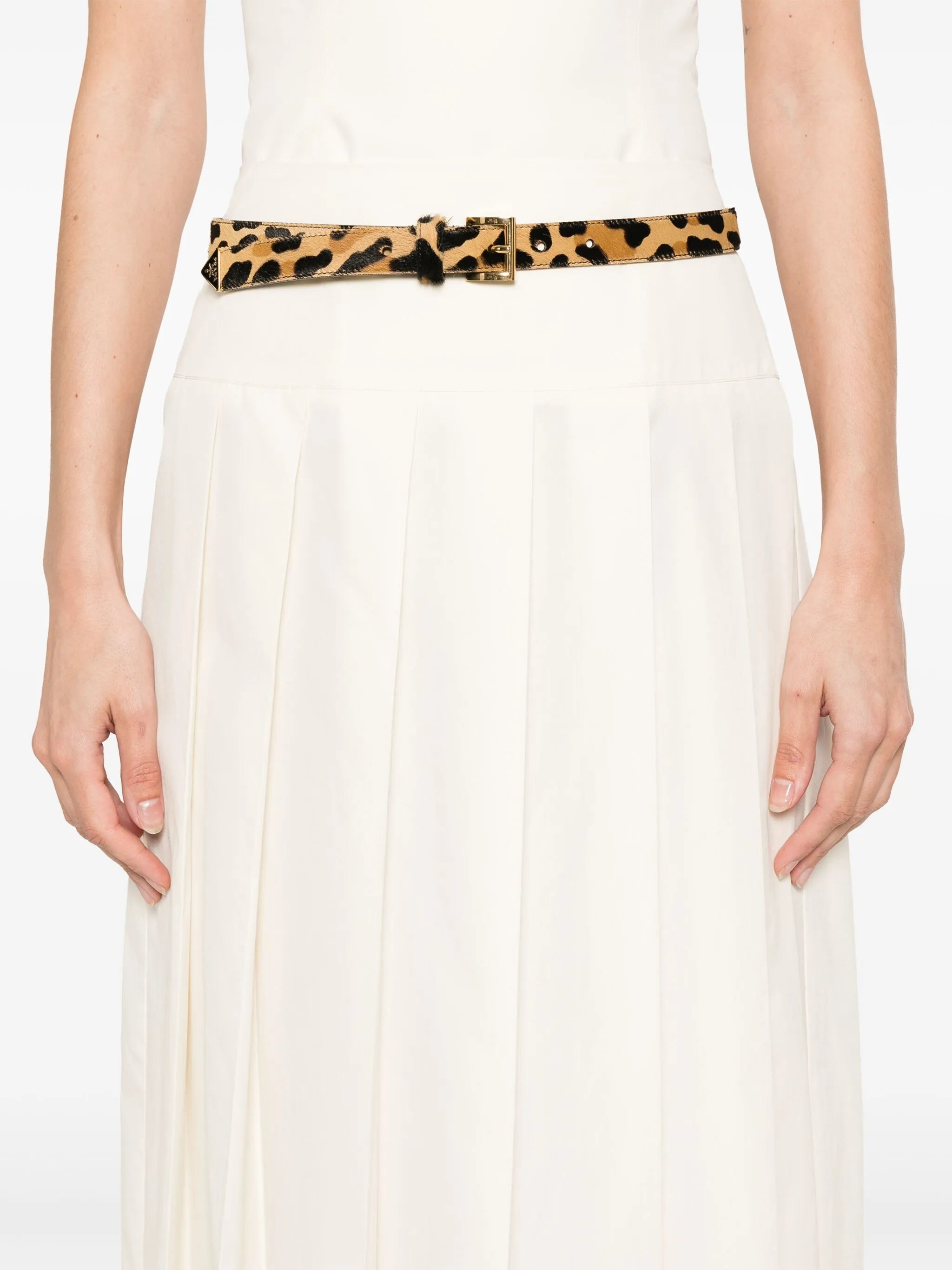 pleated midi skirt