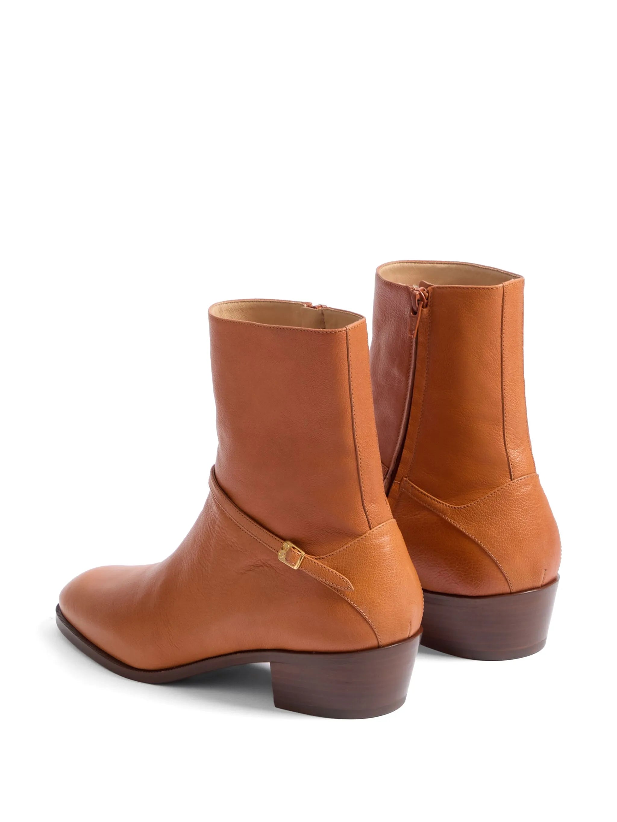 Pat leather ankle boots