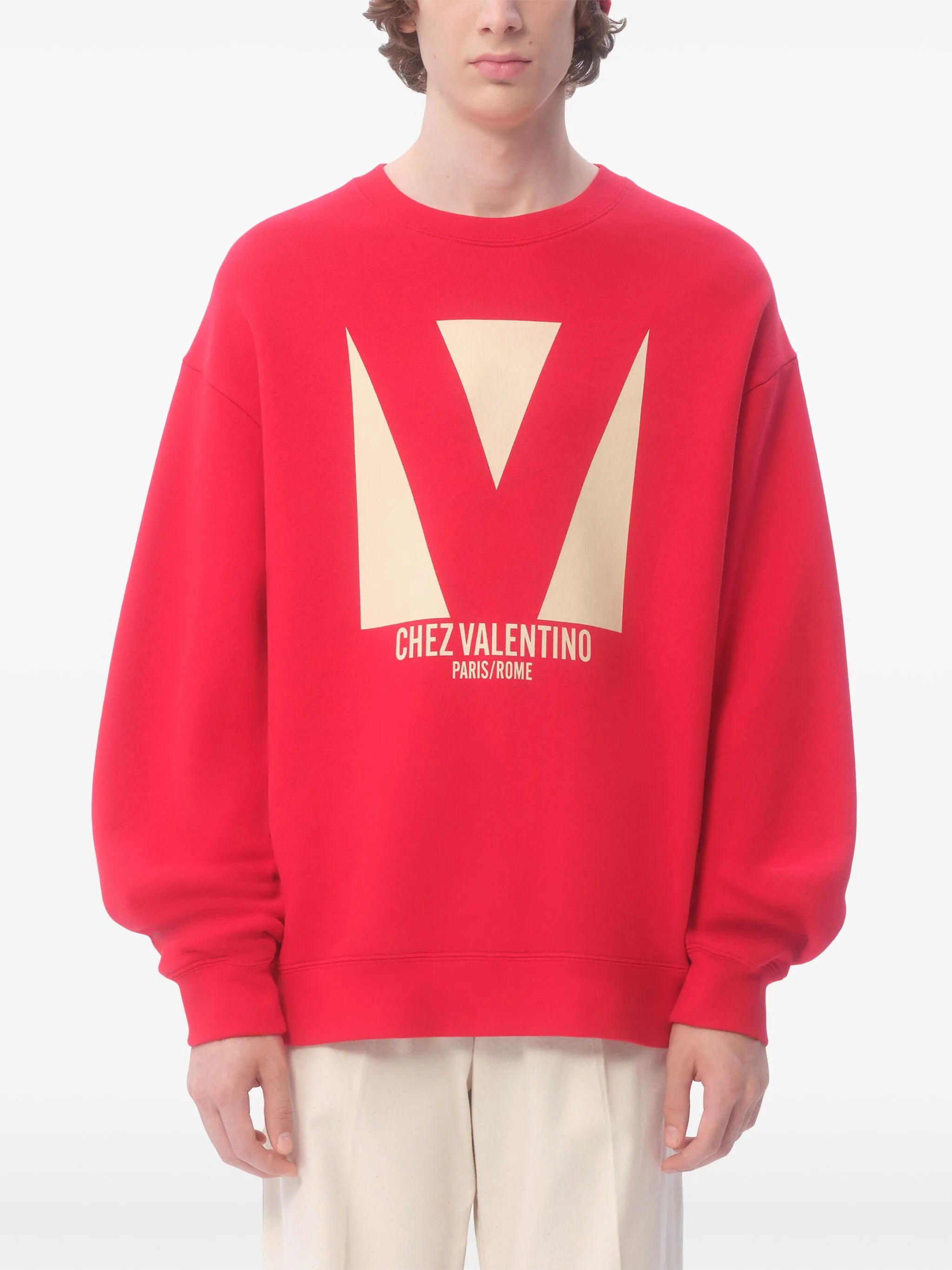 logo-print cotton sweater