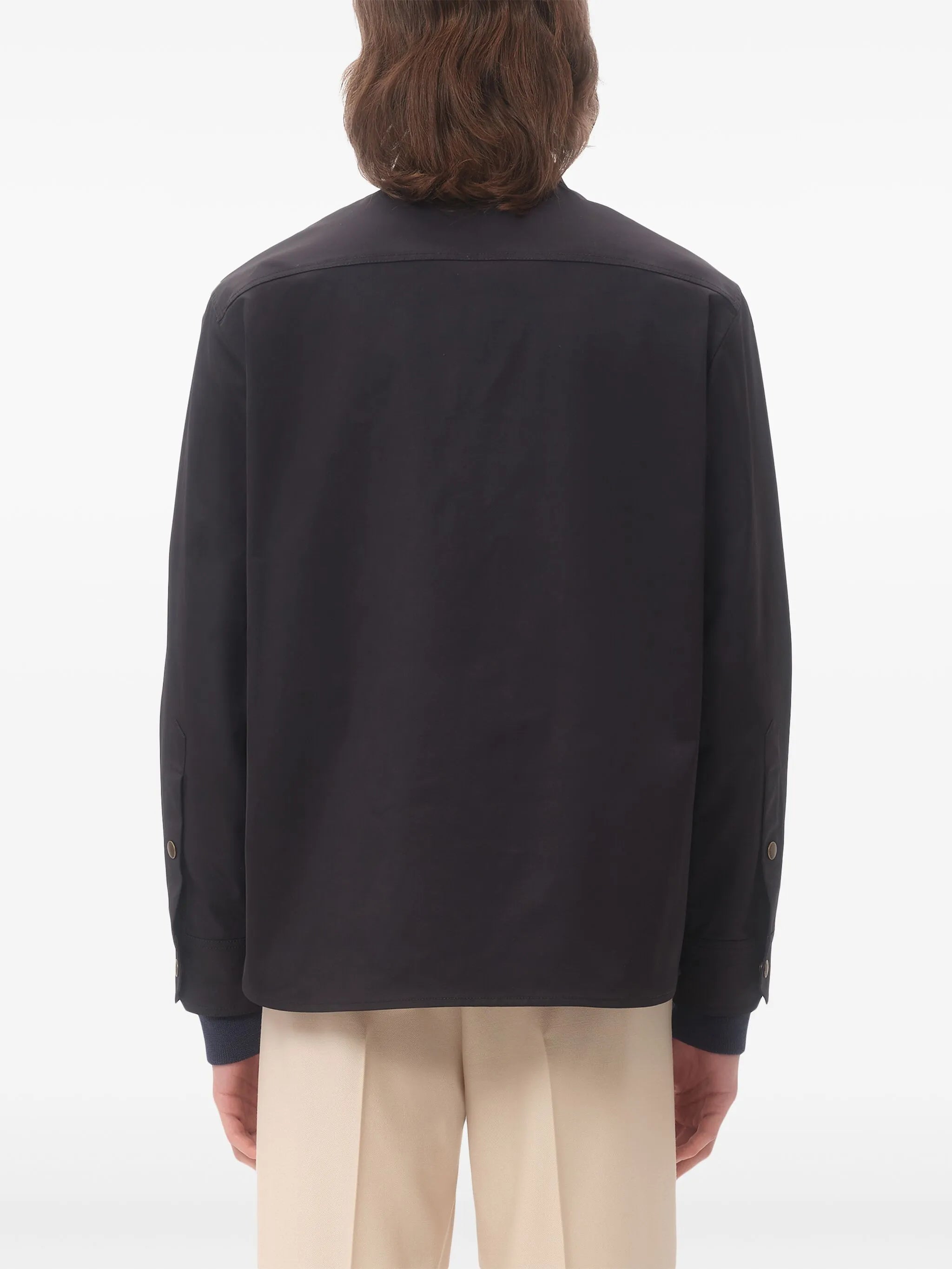 V-detail shirt jacket