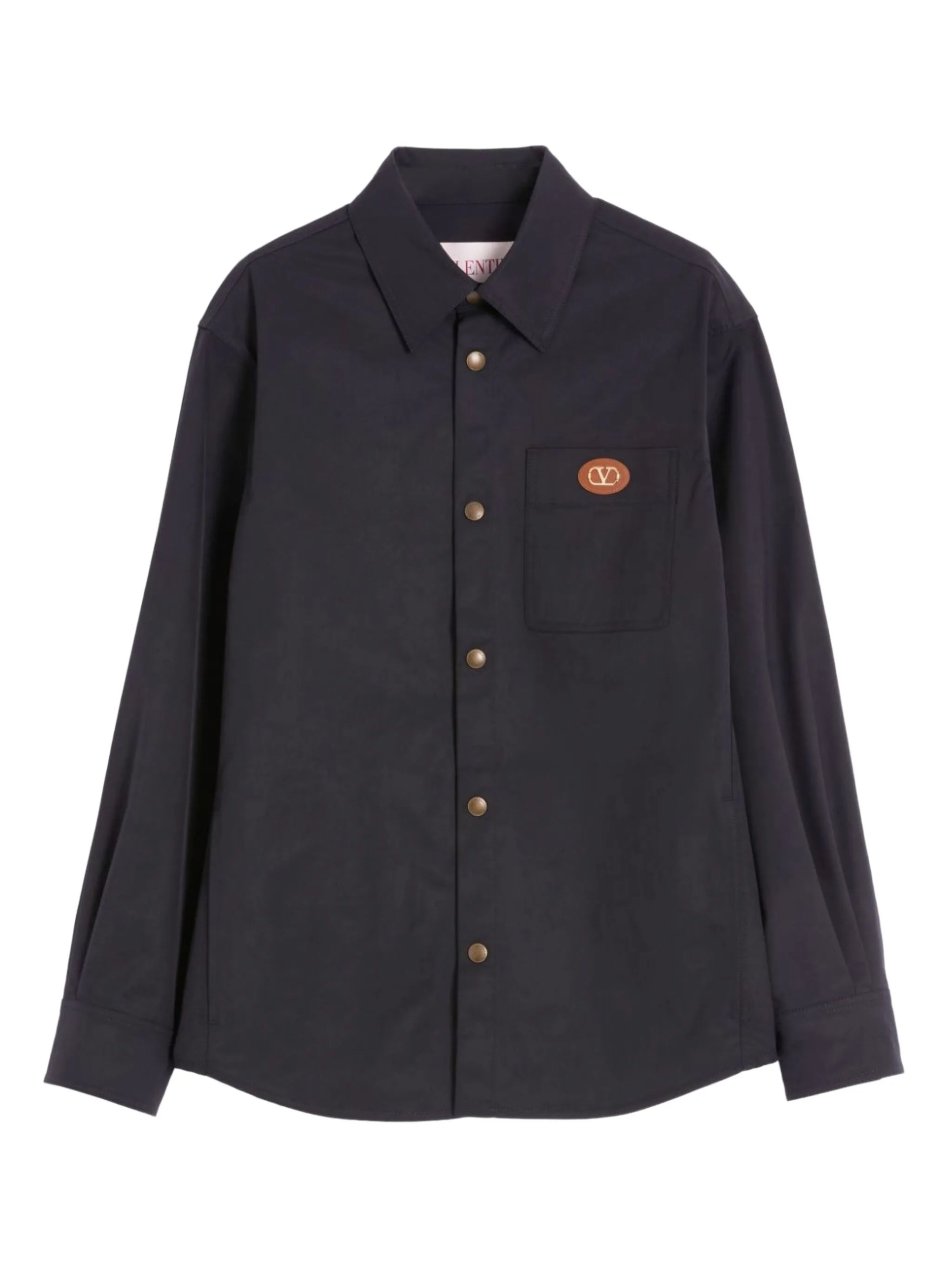 V-detail shirt jacket