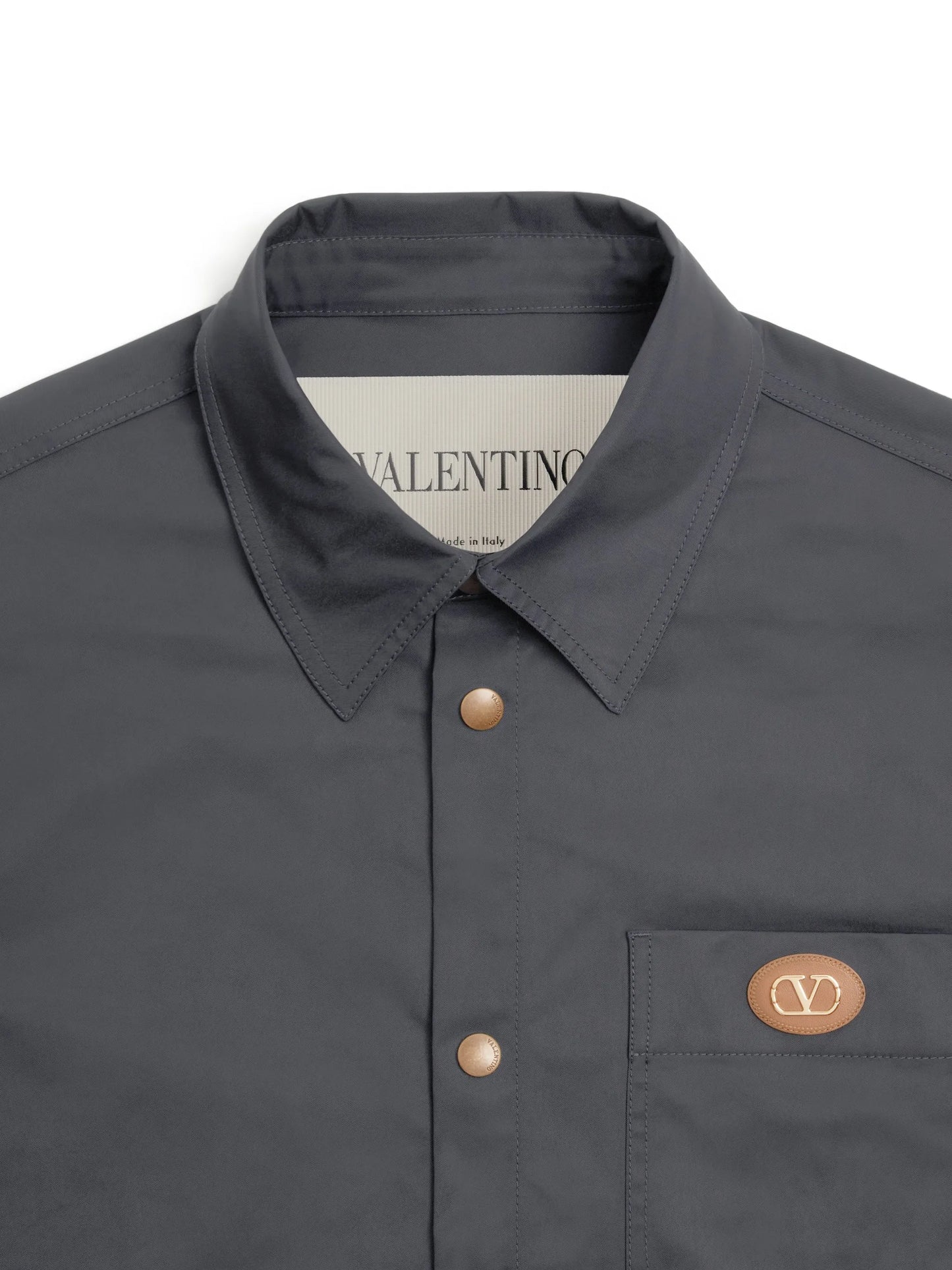 nylon shirt jacket with patch VLogo