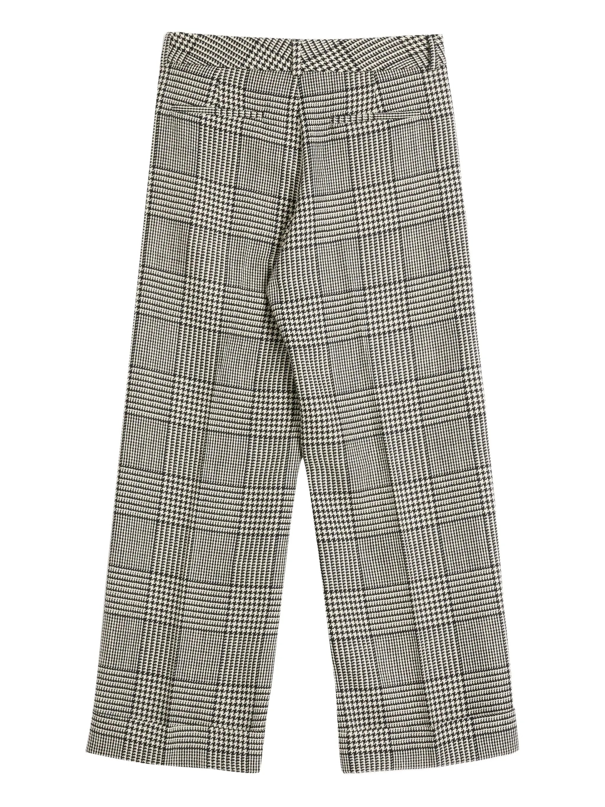 turn-up checked trousers