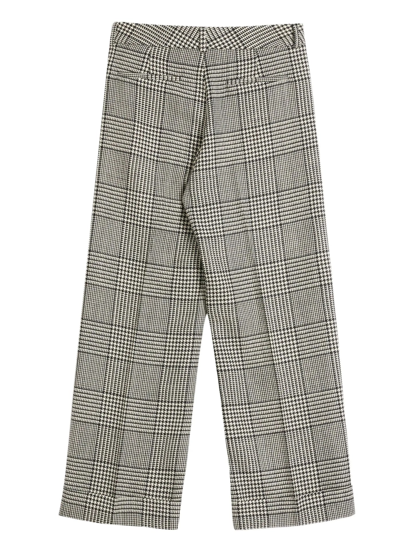 turn-up checked trousers