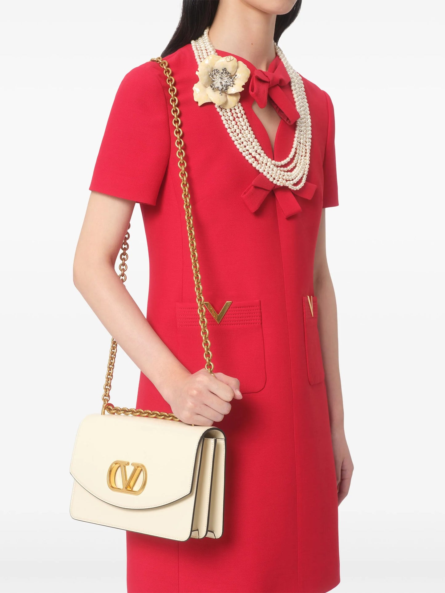 crepe couture mini dress