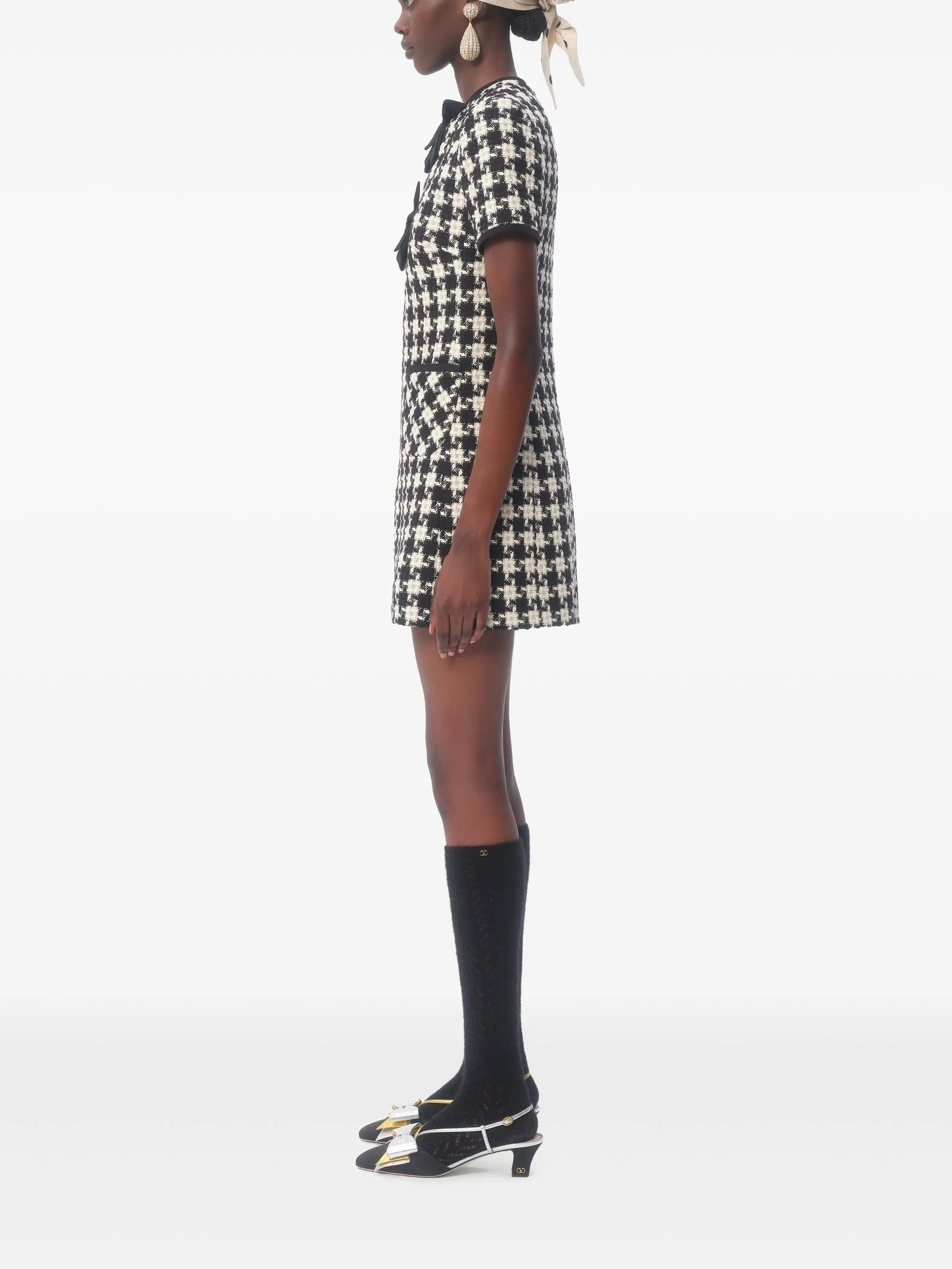 geometric-pattern mini dress