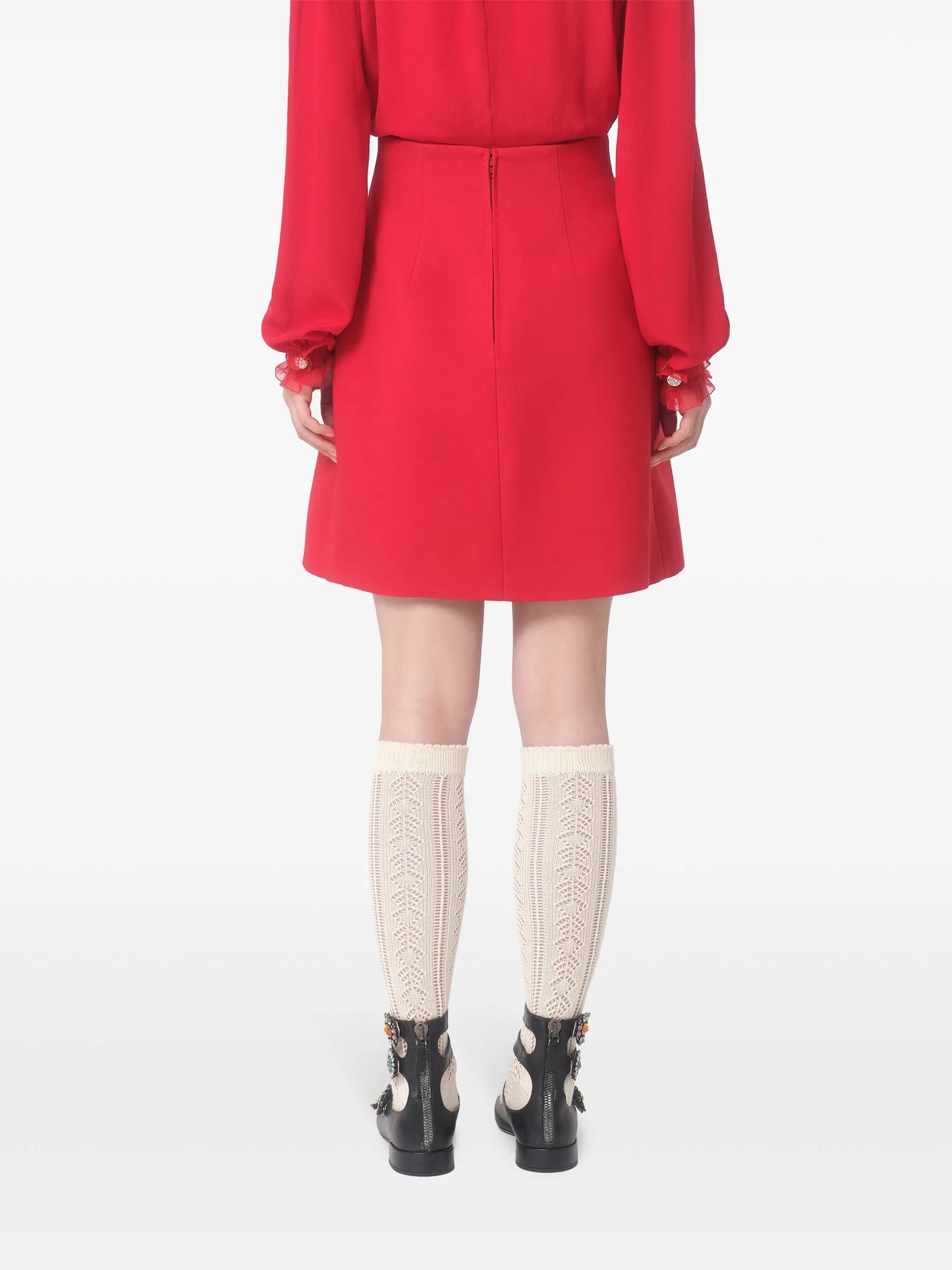 crepe couture A-line skirt