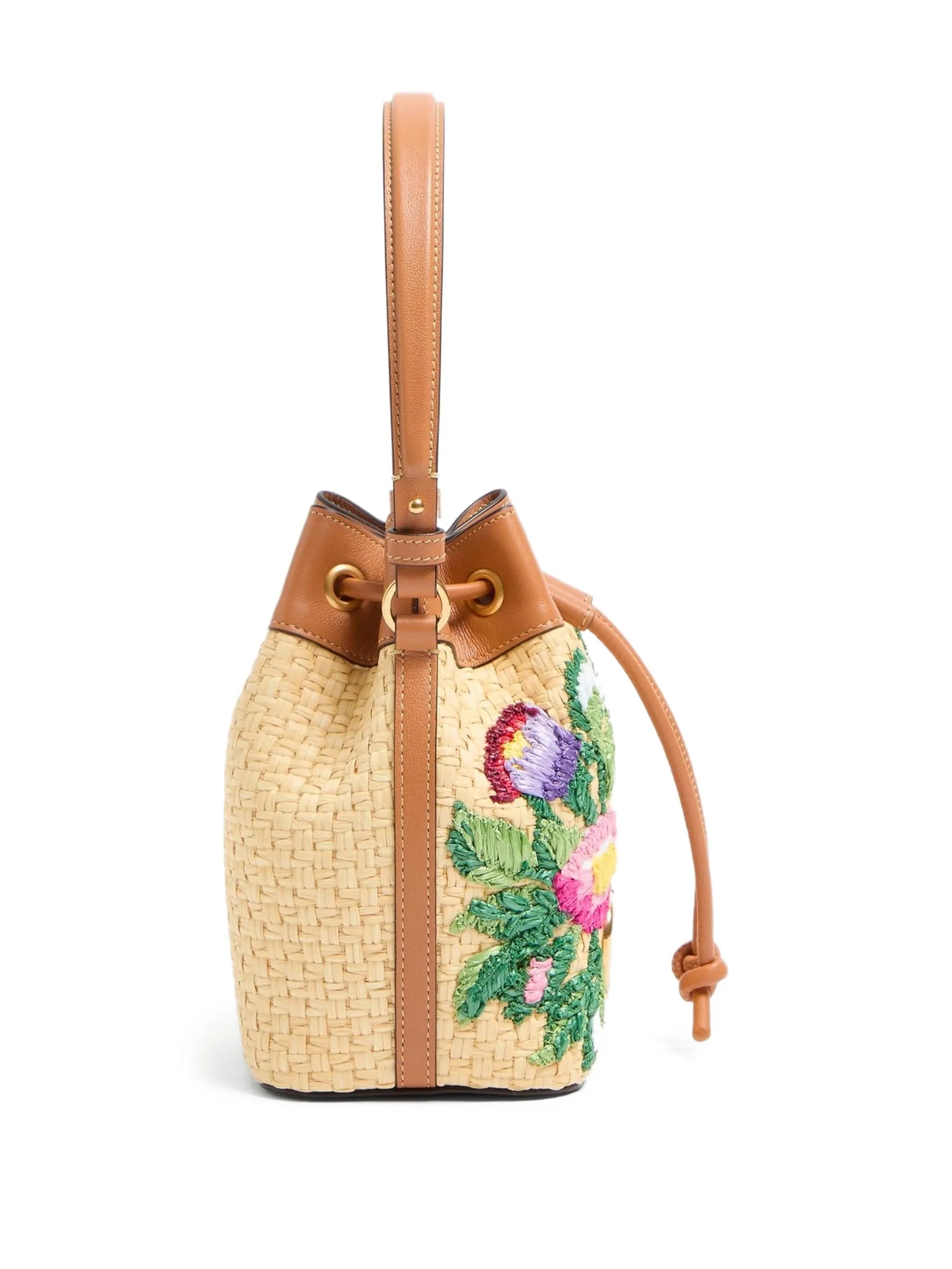 mini VLogo Signature embroidered bucket bag