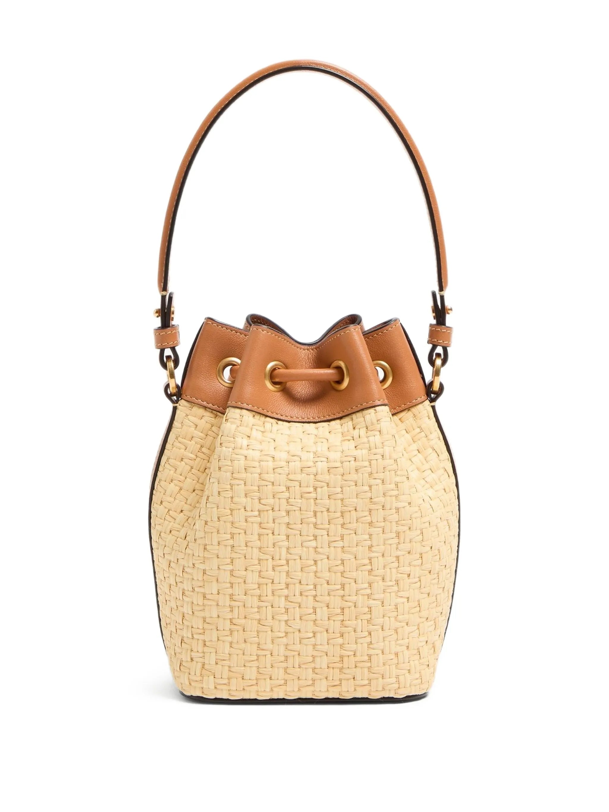 mini VLogo Signature embroidered bucket bag