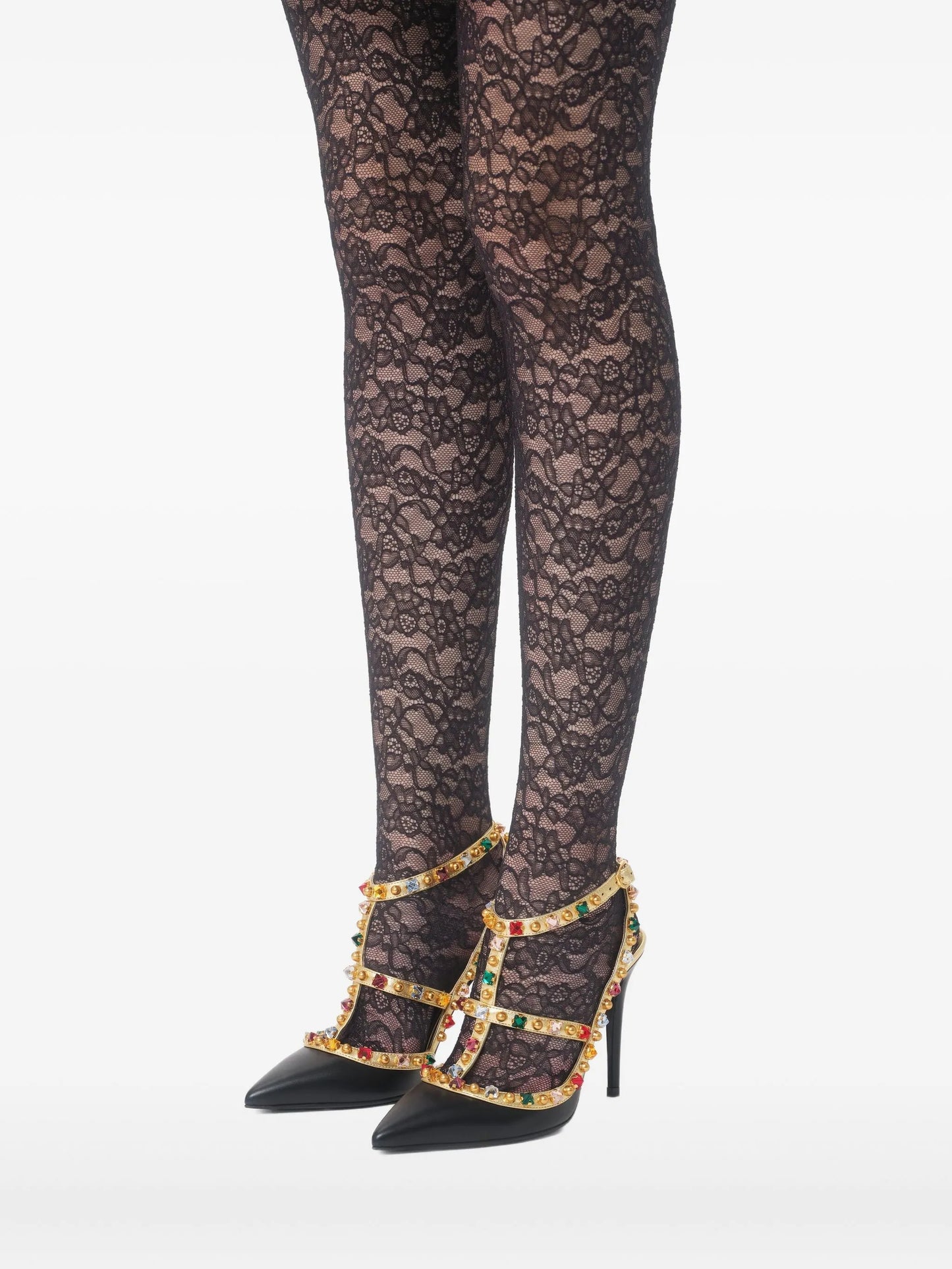 100mm Rockstud embellished pumps