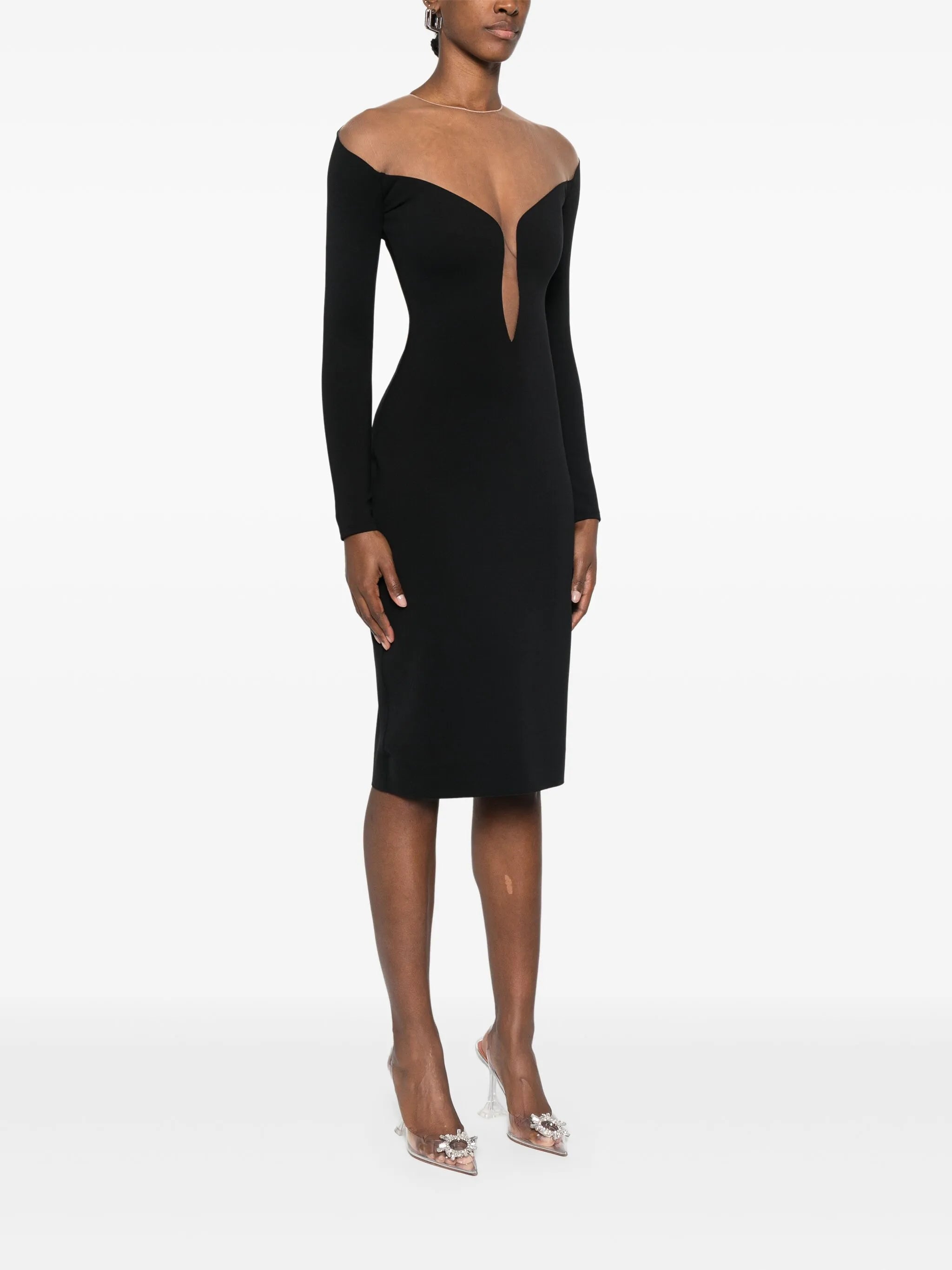 double-layer midi dress