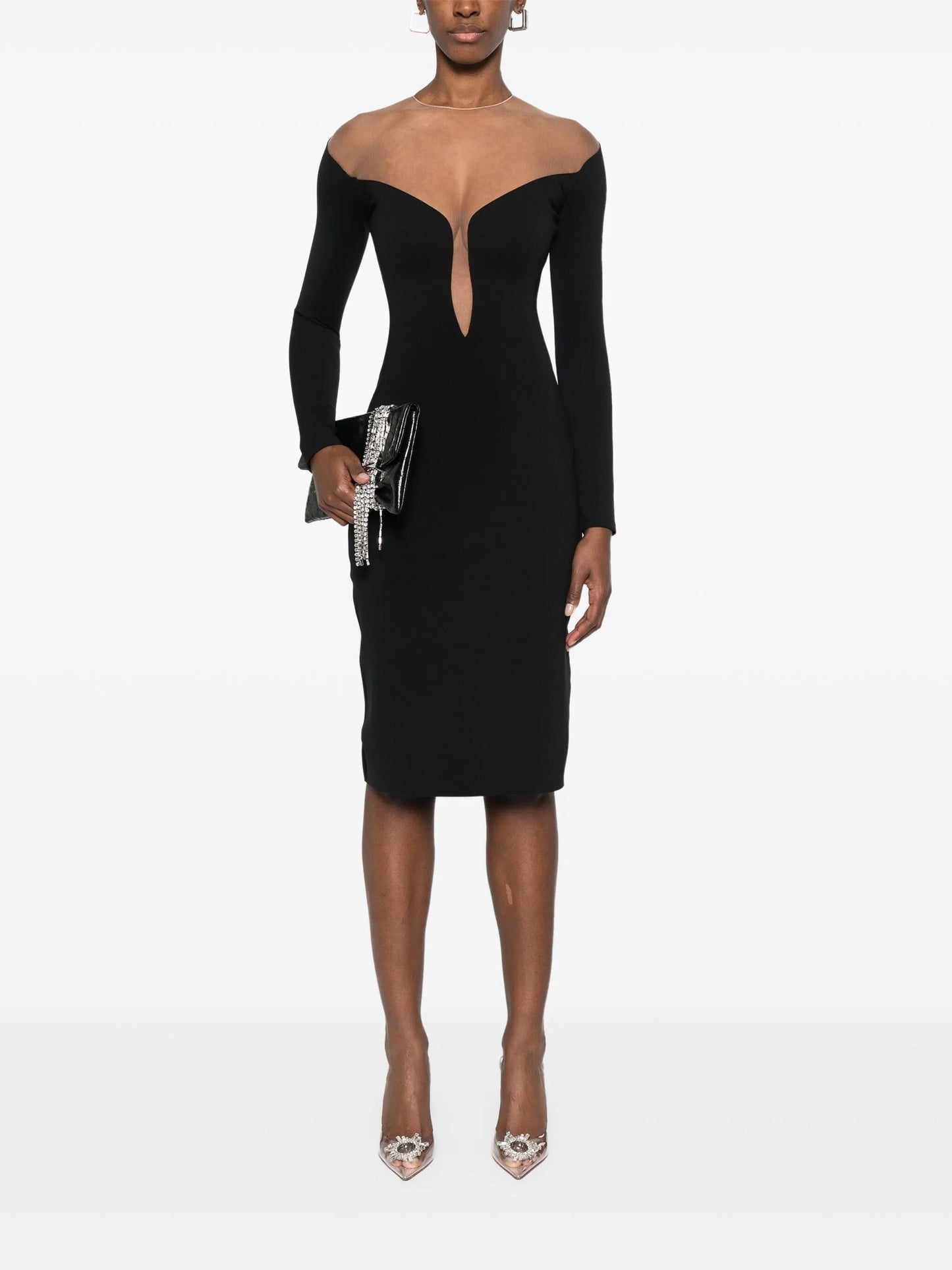double-layer midi dress