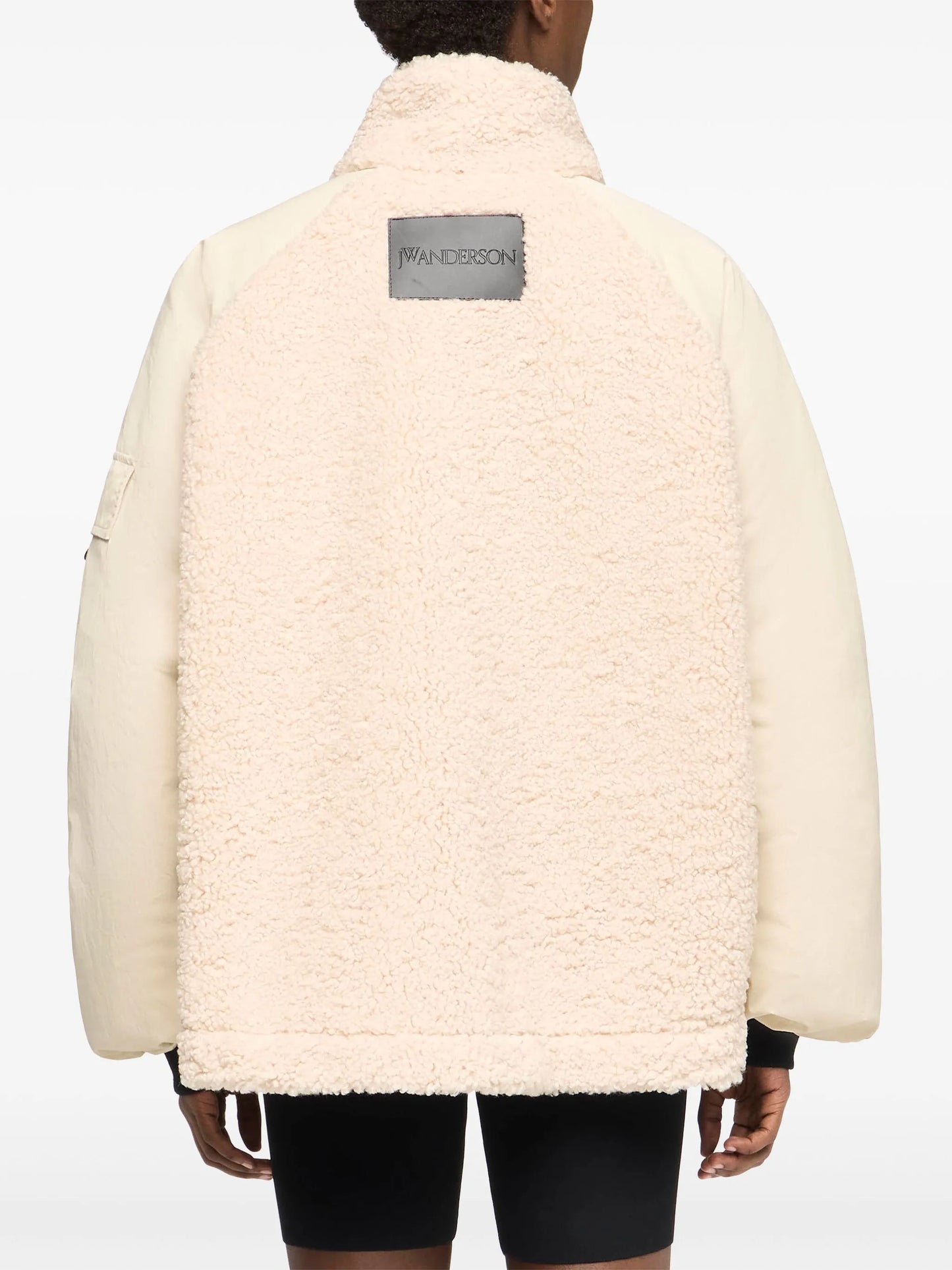 panelled fleece track jacket