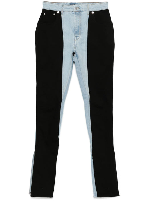 two-tone skinny jeans