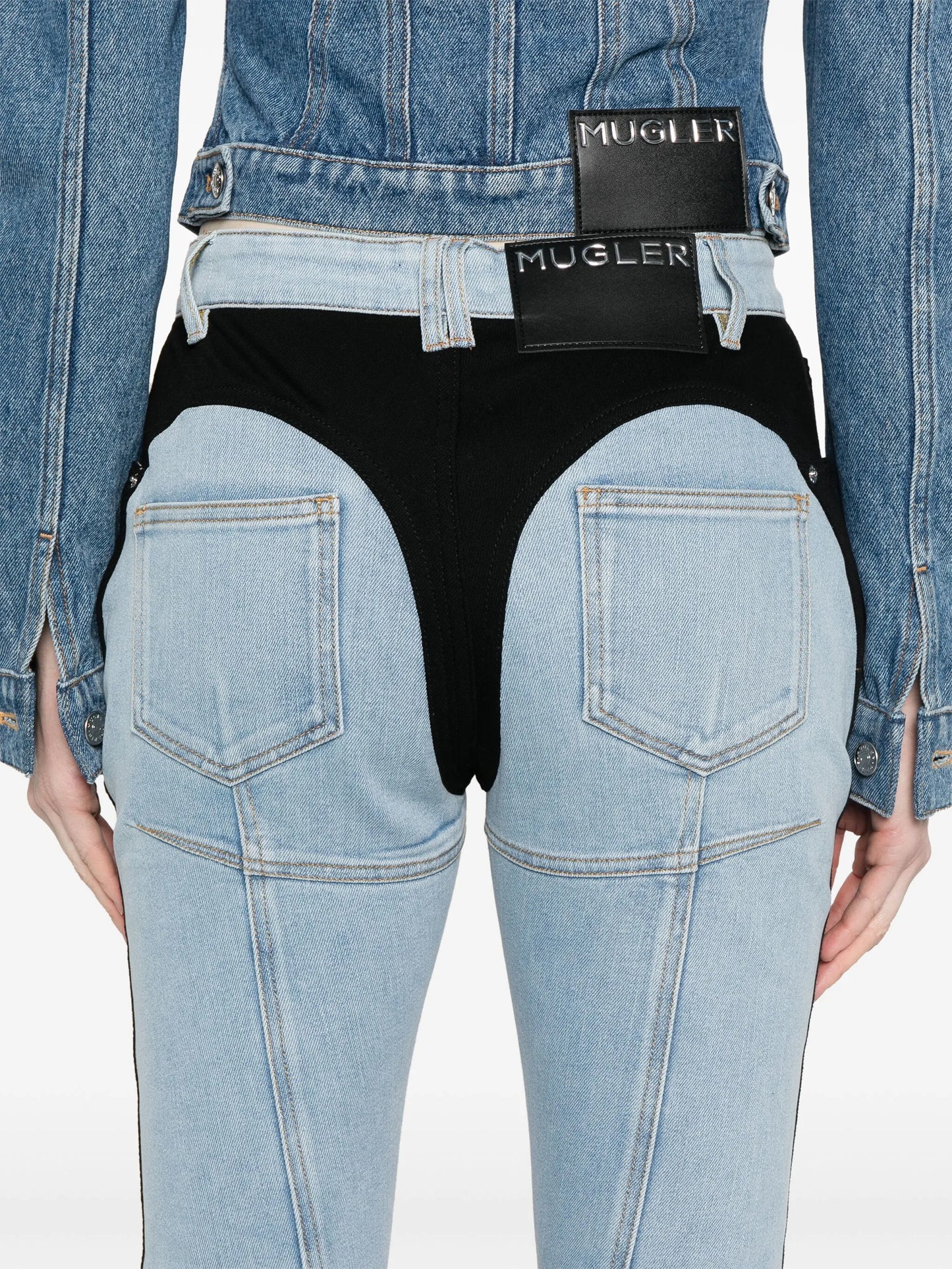 two-tone skinny jeans