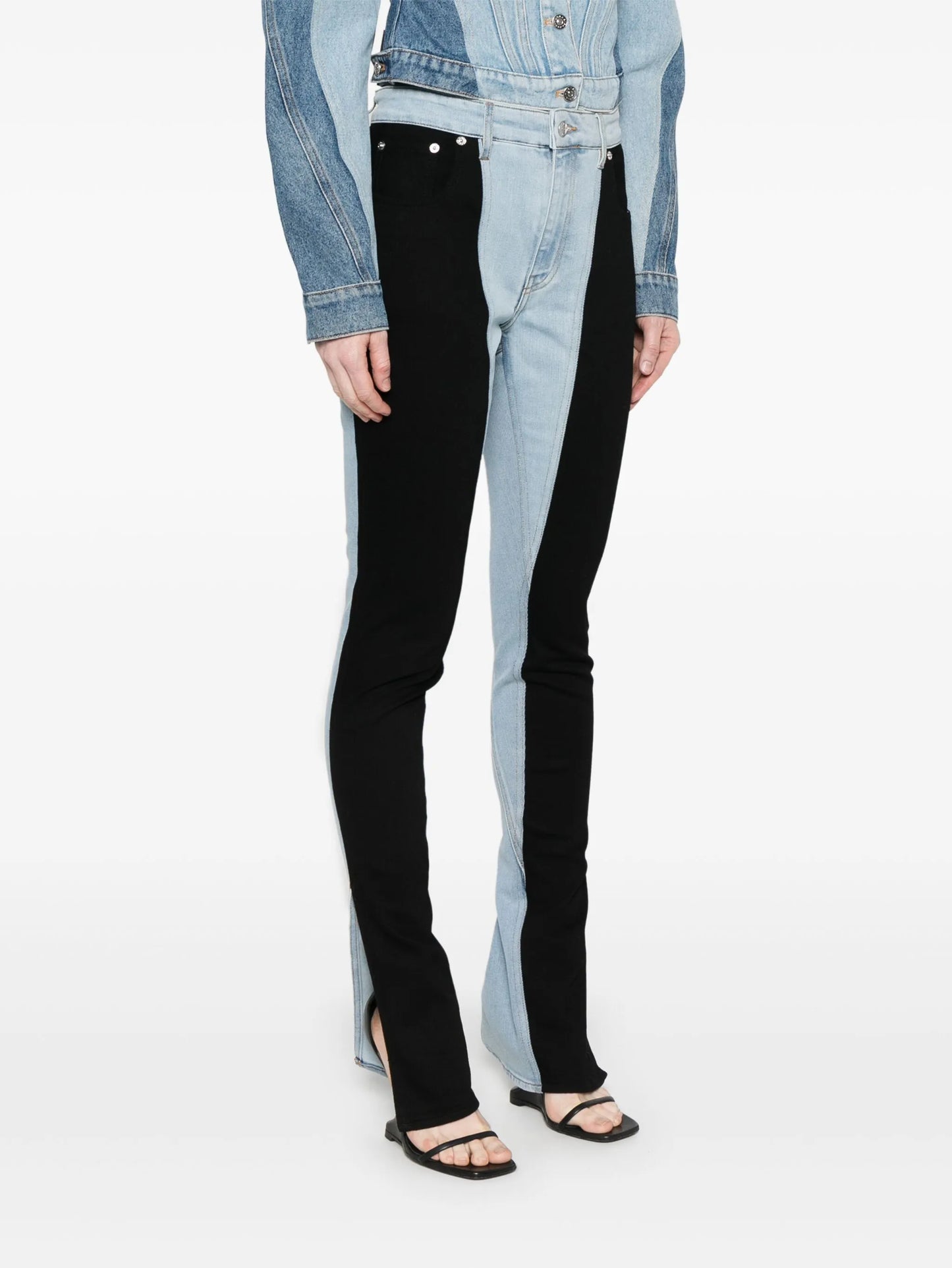 two-tone skinny jeans