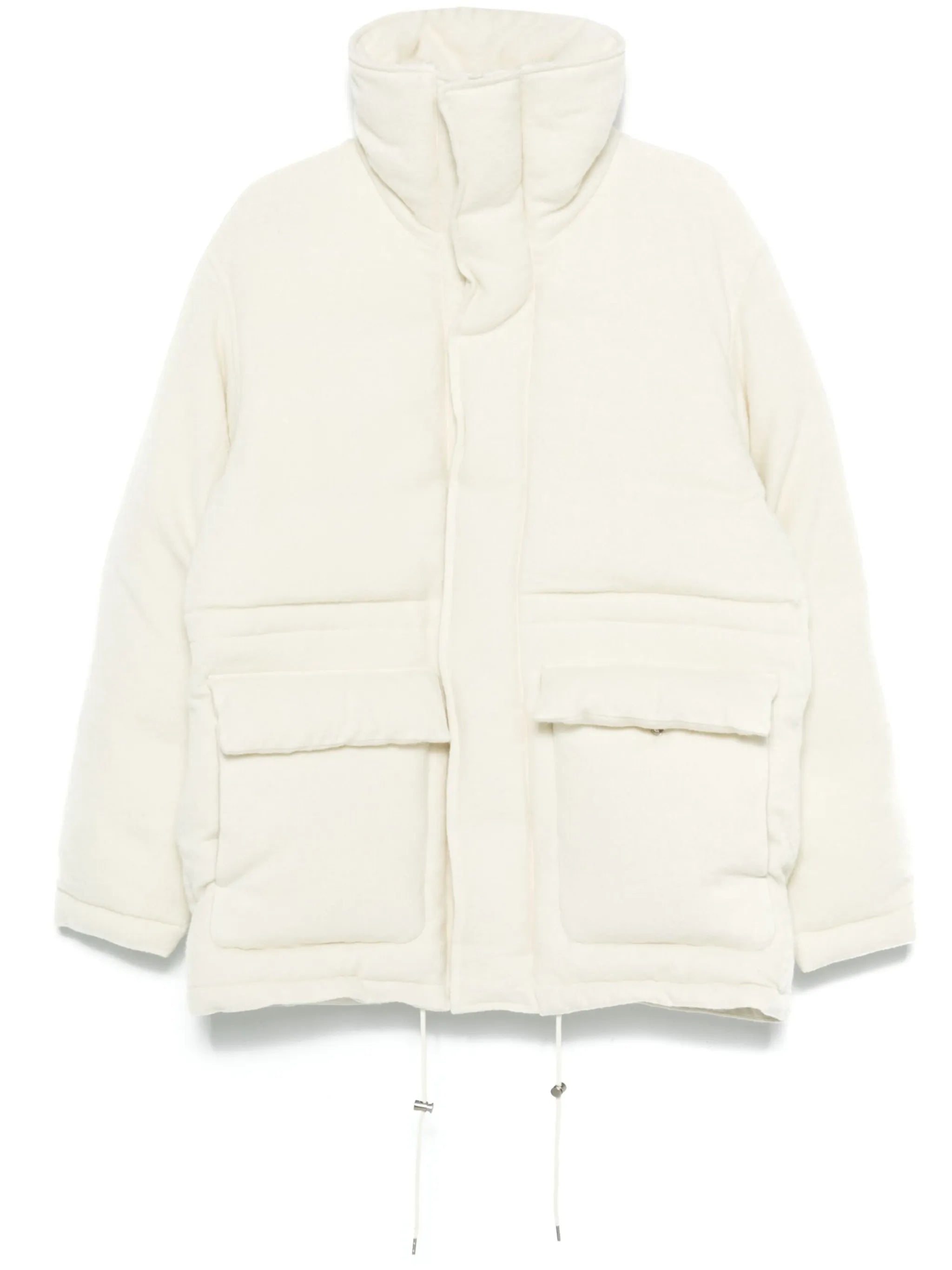 brushed-finish puffer jacket