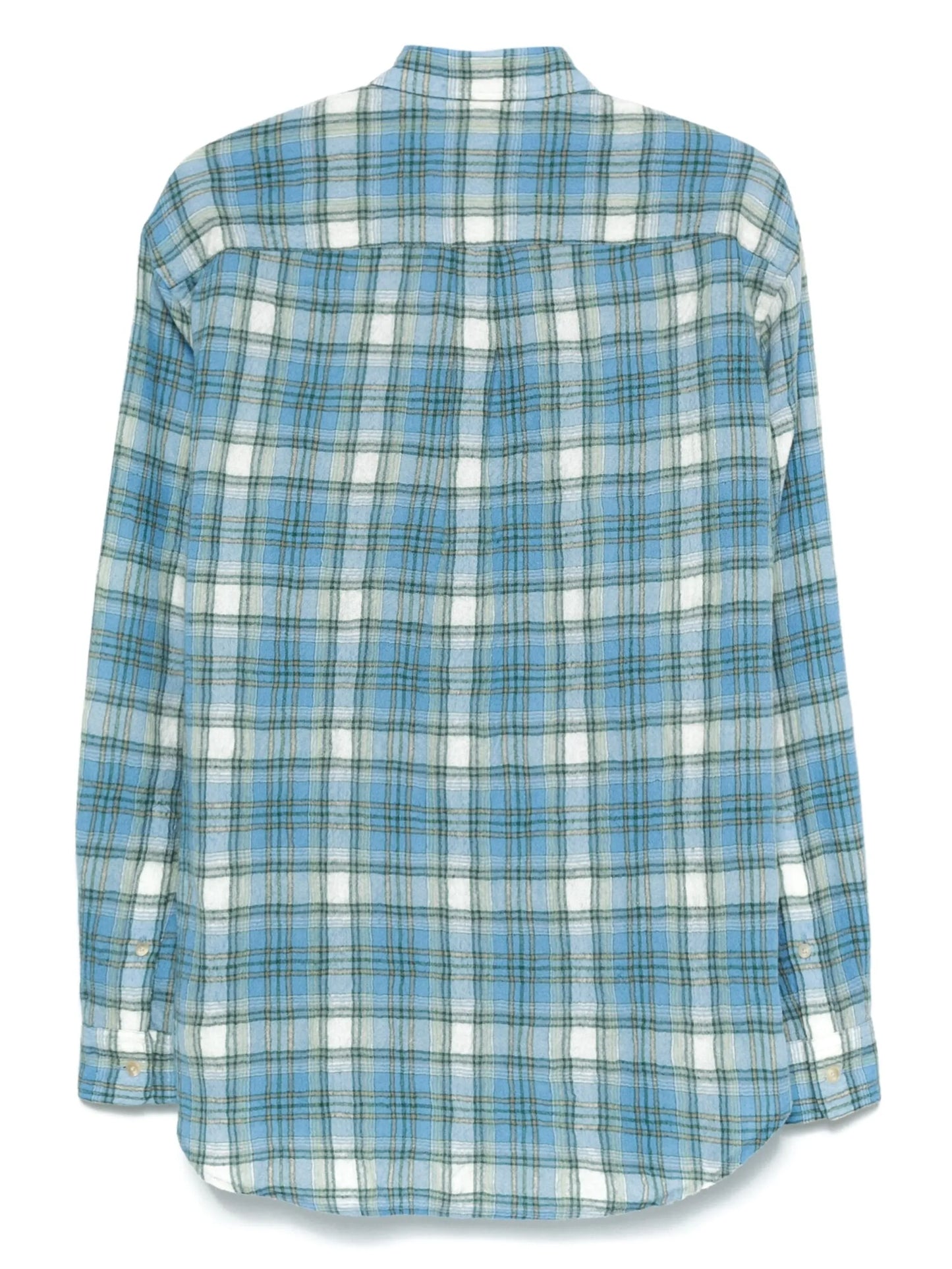 check-pattern wool shirt