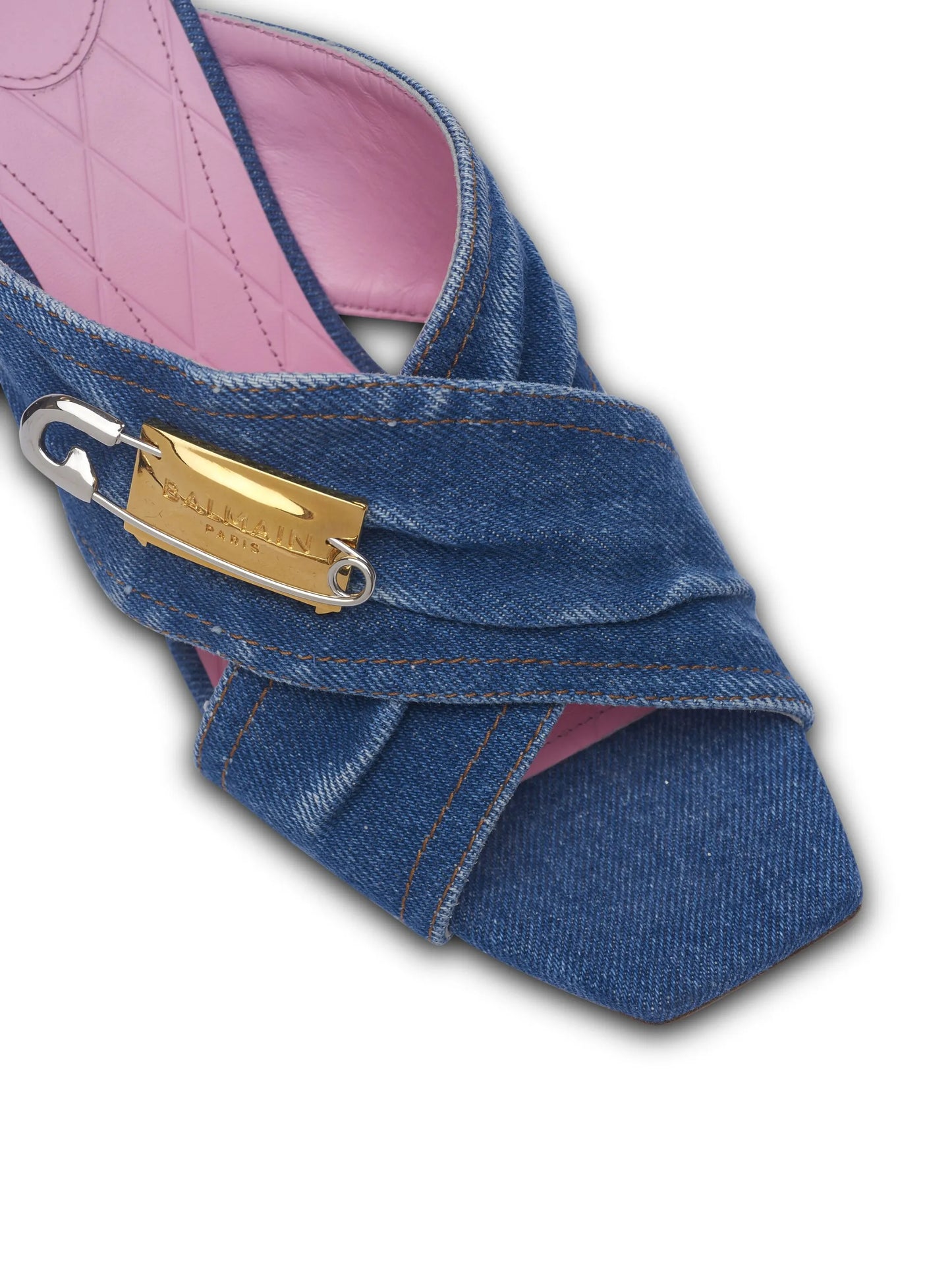 saftey-pin denim mules