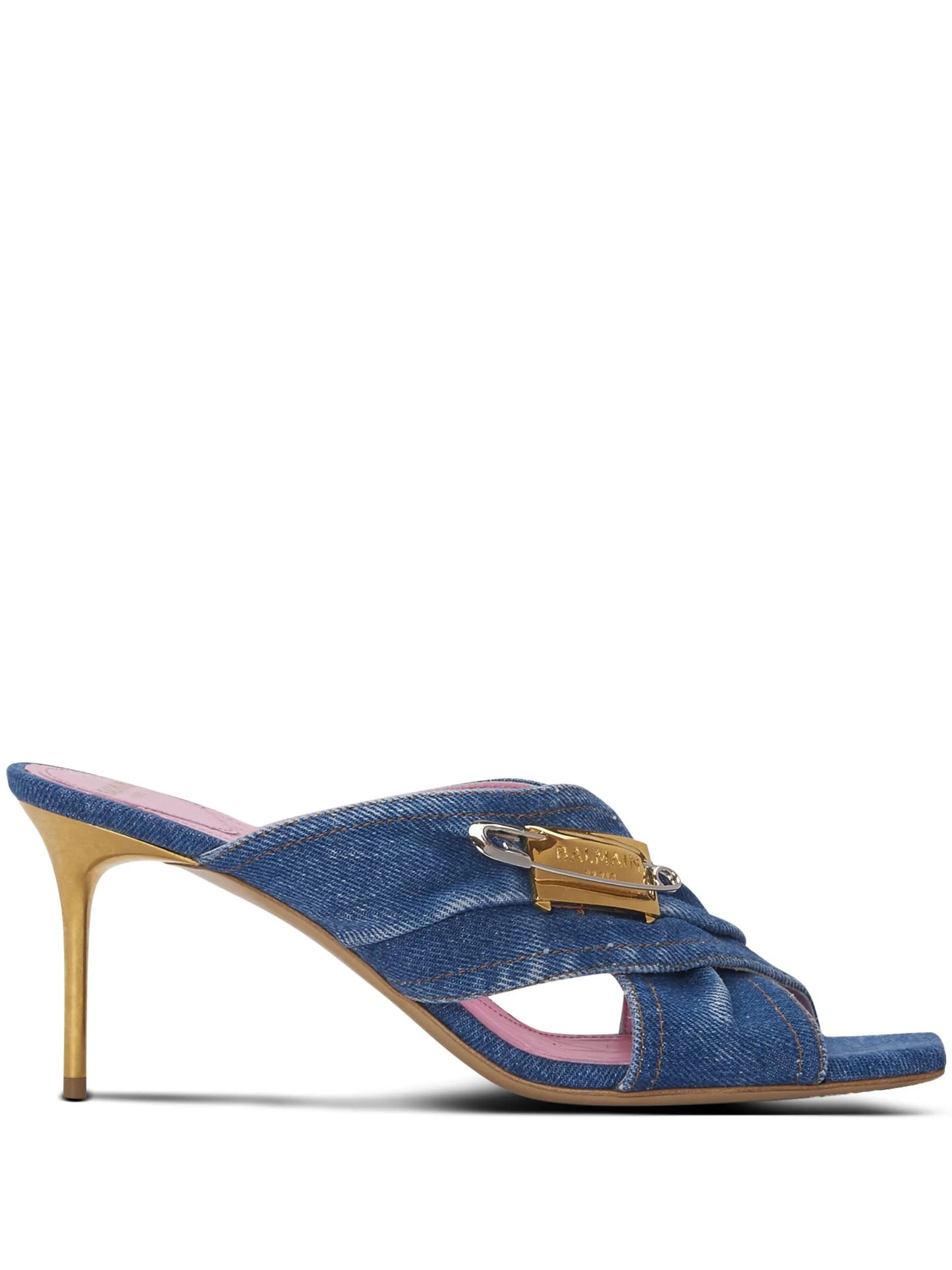 saftey-pin denim mules